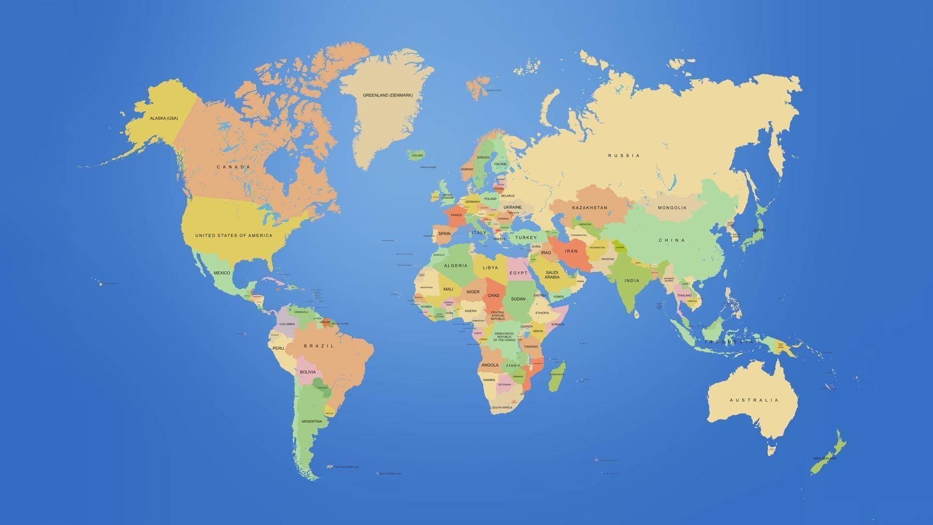 1920x1080 World Map Desktop Wallpaper