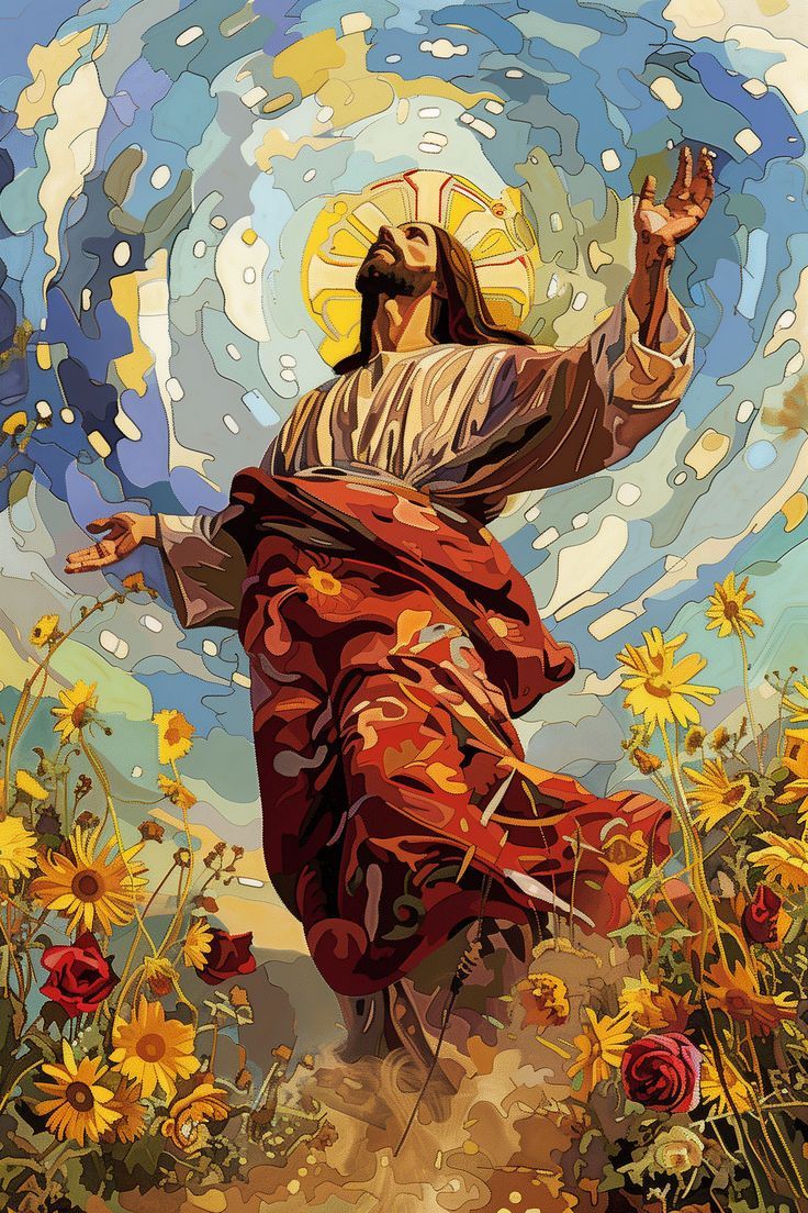 736x1104 Celebrate Ascension Day with Jesus Digital Art Floral