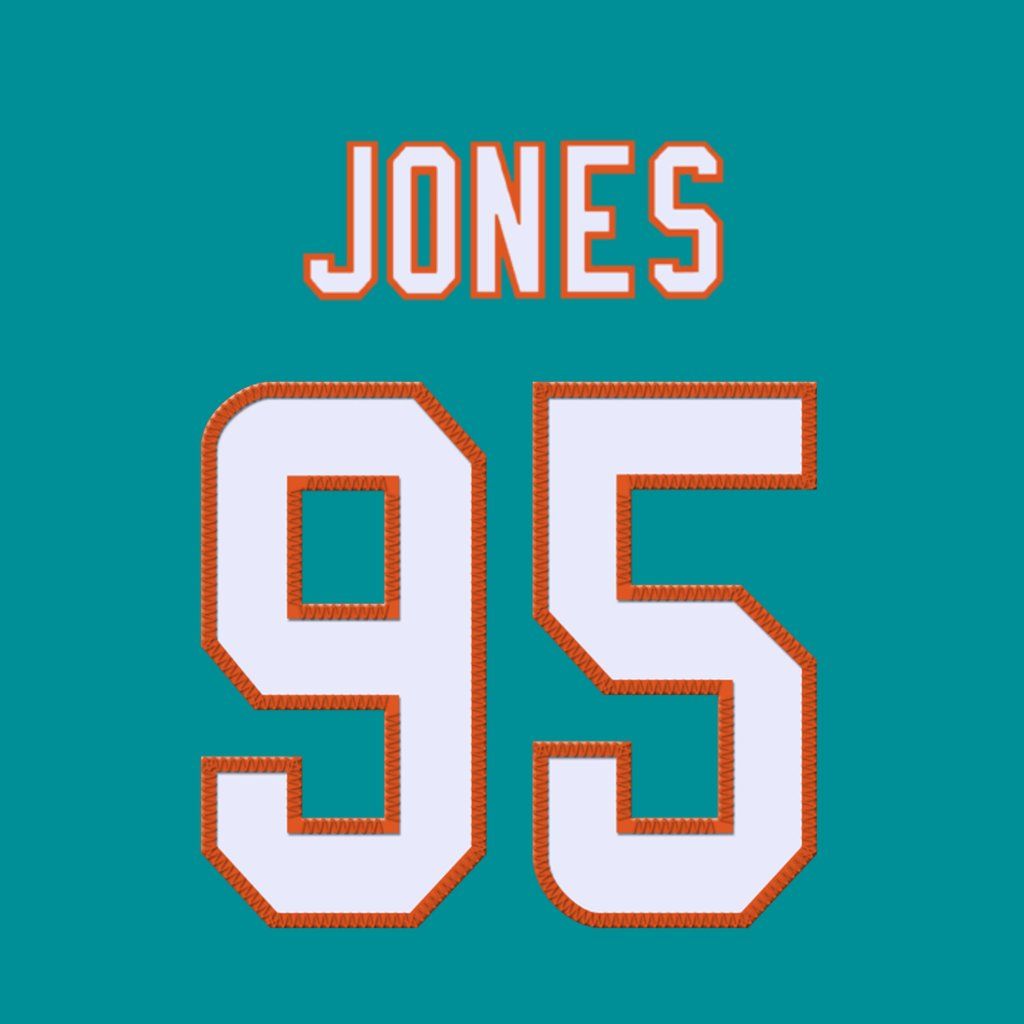 1024x1024 Miami Dolphins DL Benito Jones is wearing number 95. #FinsUp