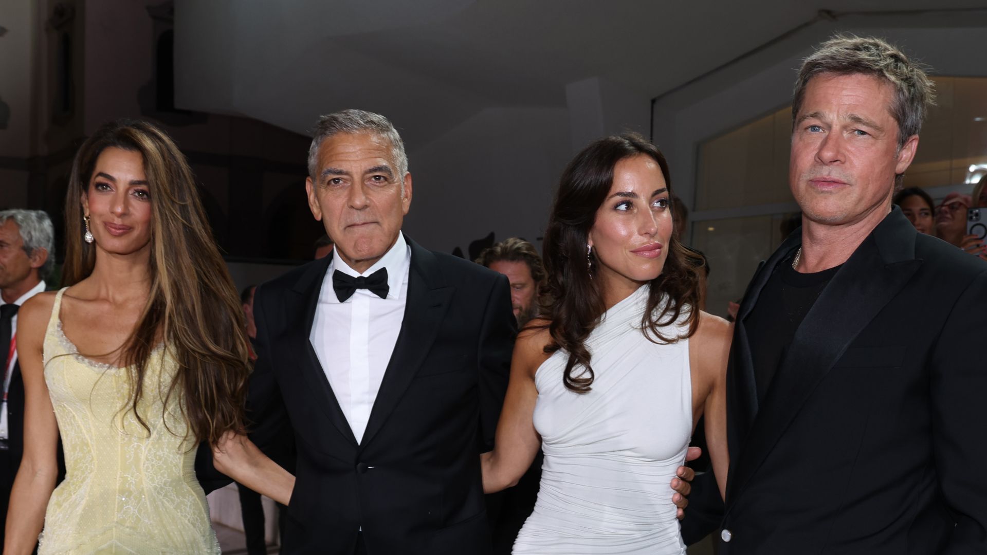 1920x1080 George and Amal Clooney Step Out in Venice with Brad Pitt