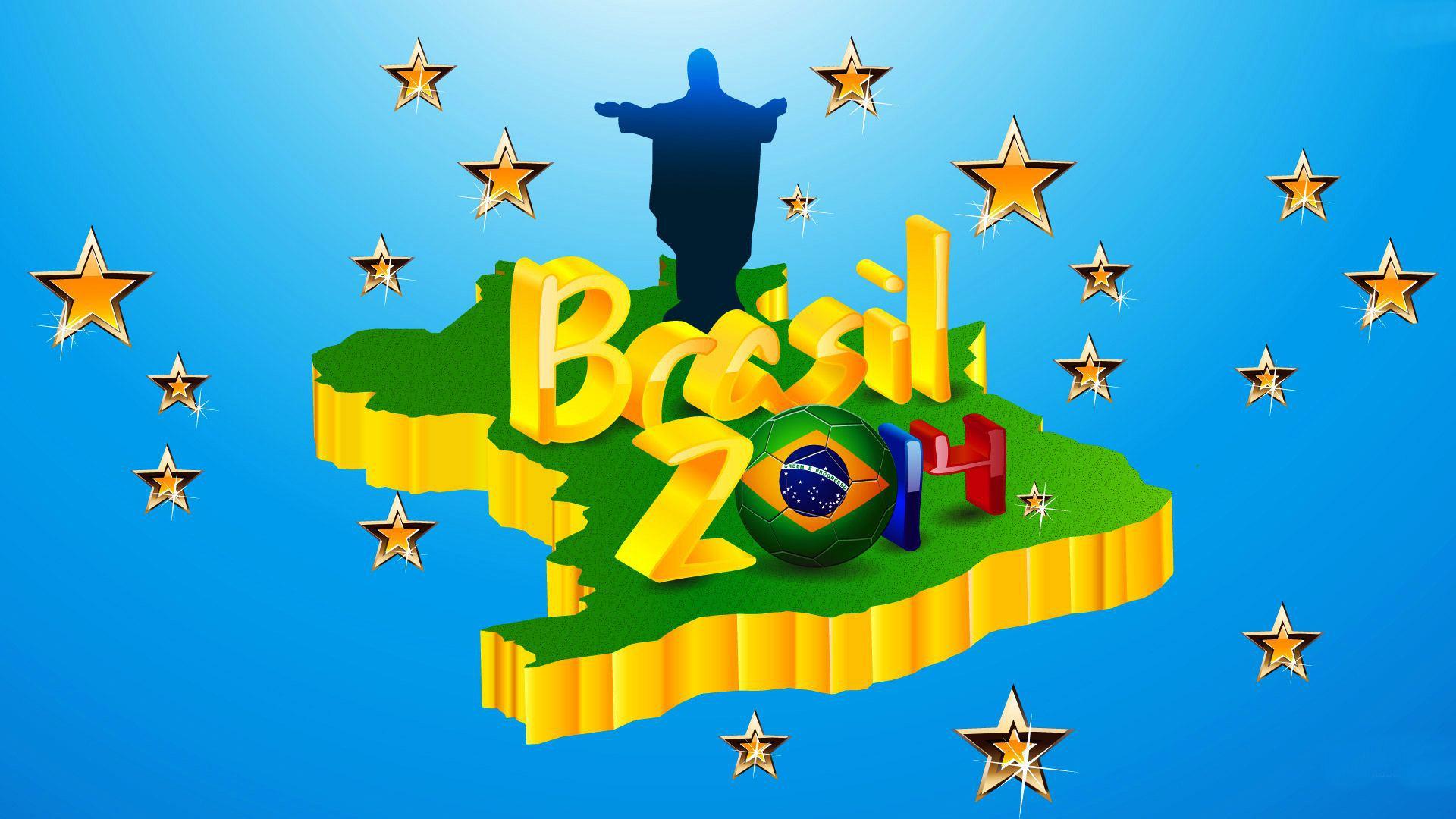 1920x1080 Logo on the map at the World Cup in Brazil 2014 wallpaper
