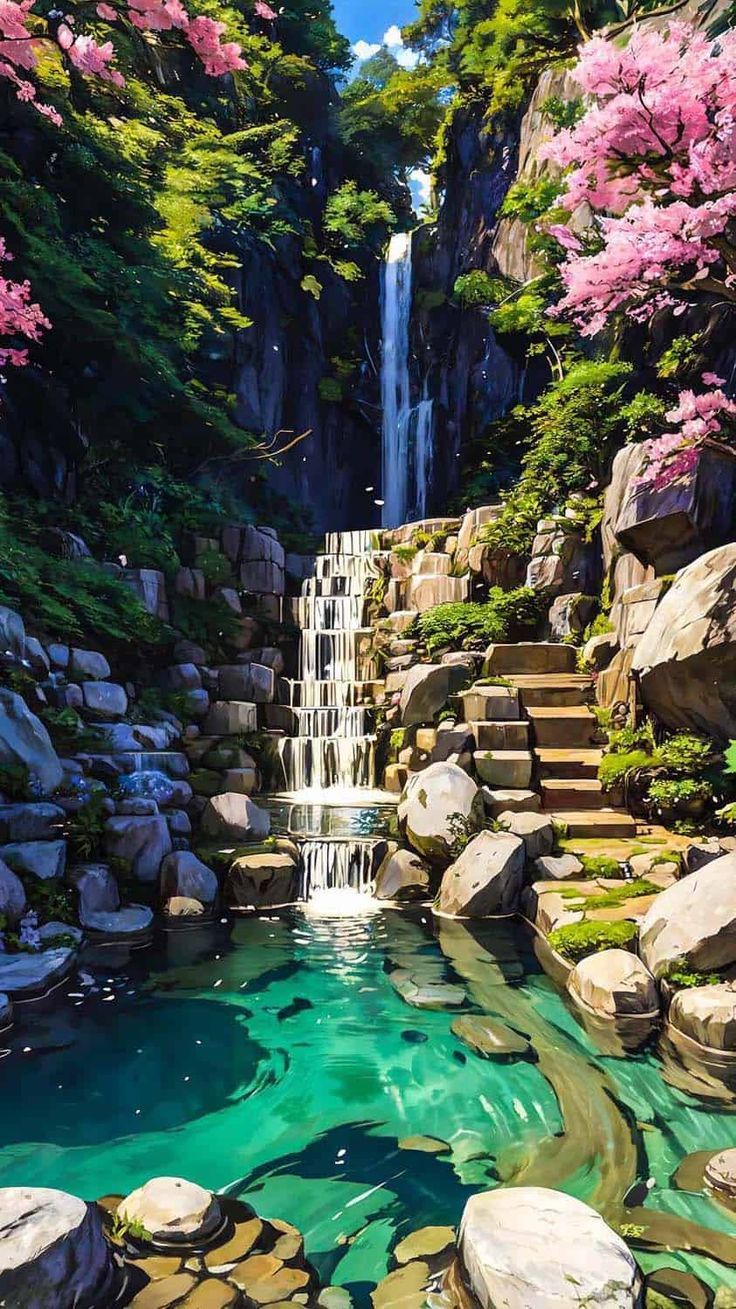 736x1309 Waterfall Nature Vibes iPhone Wallpaper HD