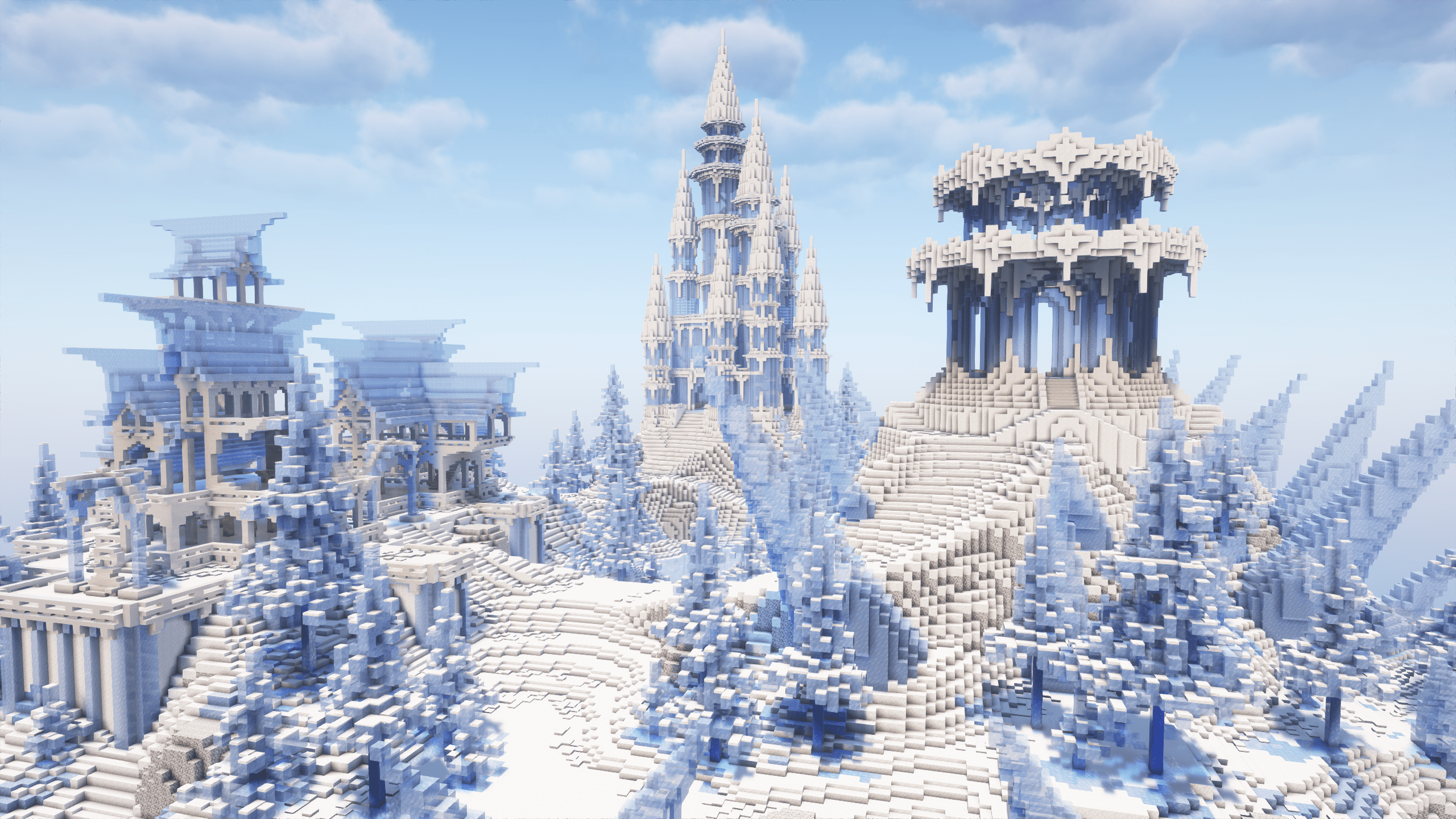 2560x1440 I've built this Snowy Ice Paradise Island, Hope you like it!