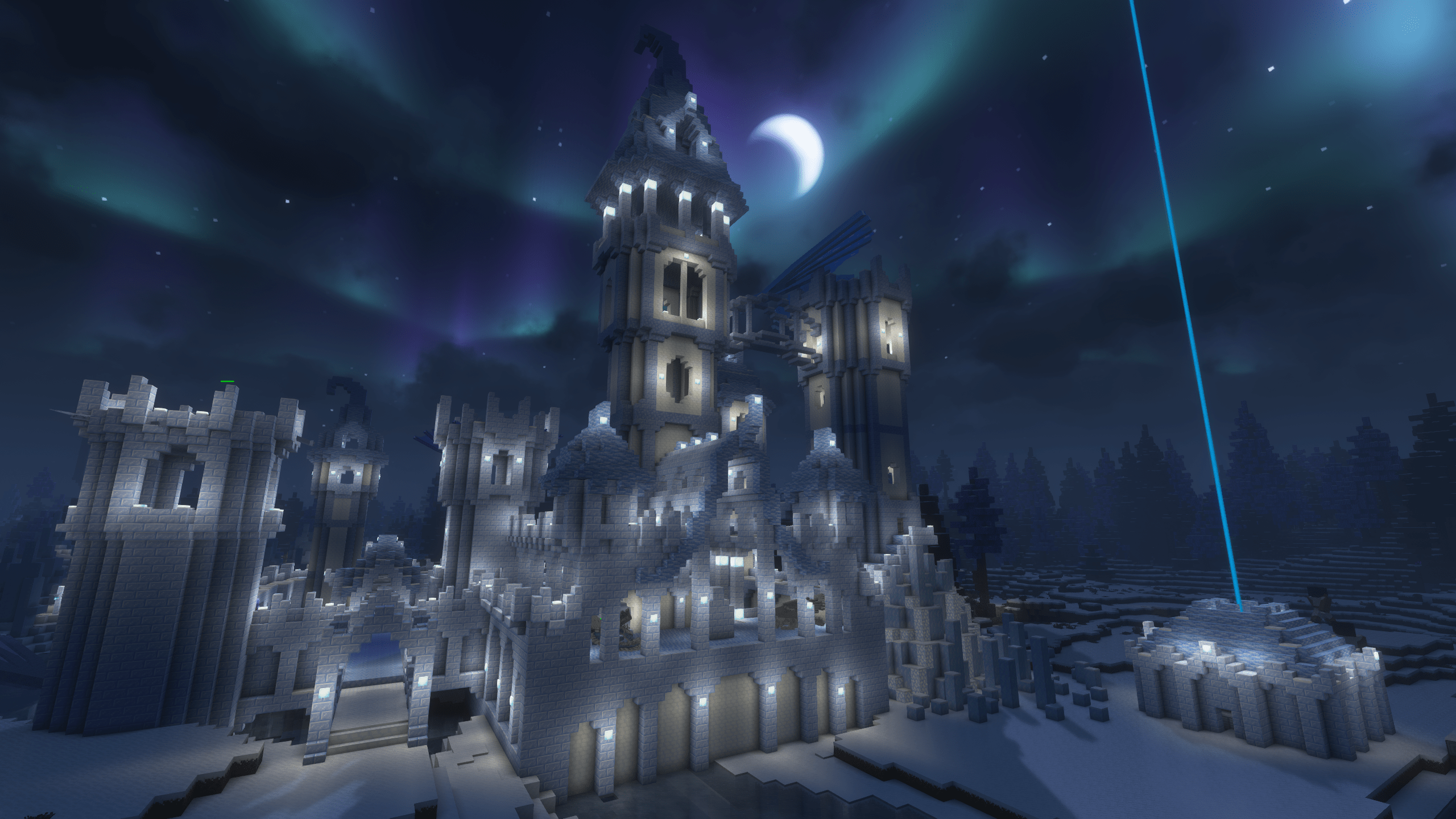2560x1440 Elven(ish) Ice Castle I built like a year ago for my Ice mage playthrough