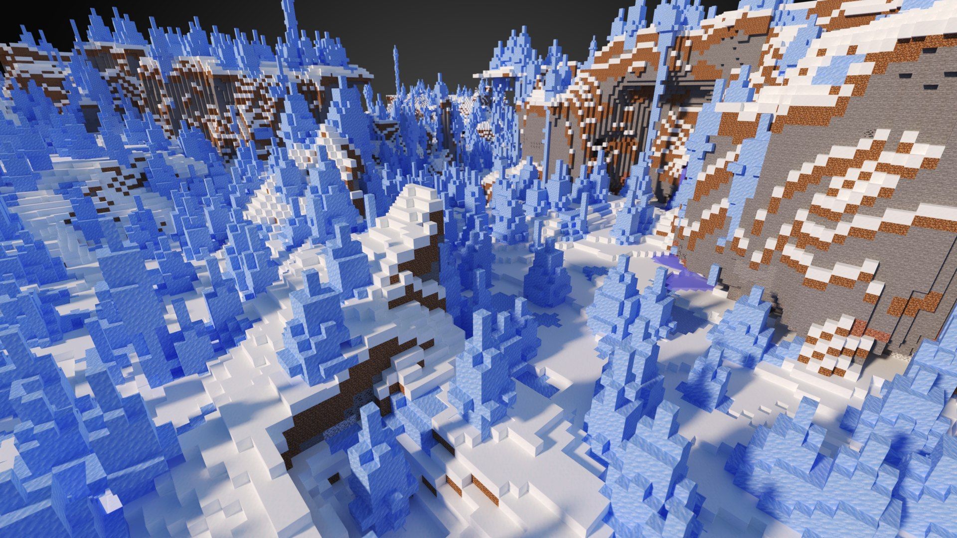 1920x1080 3D Model Minecraft Ice Spikes Biome