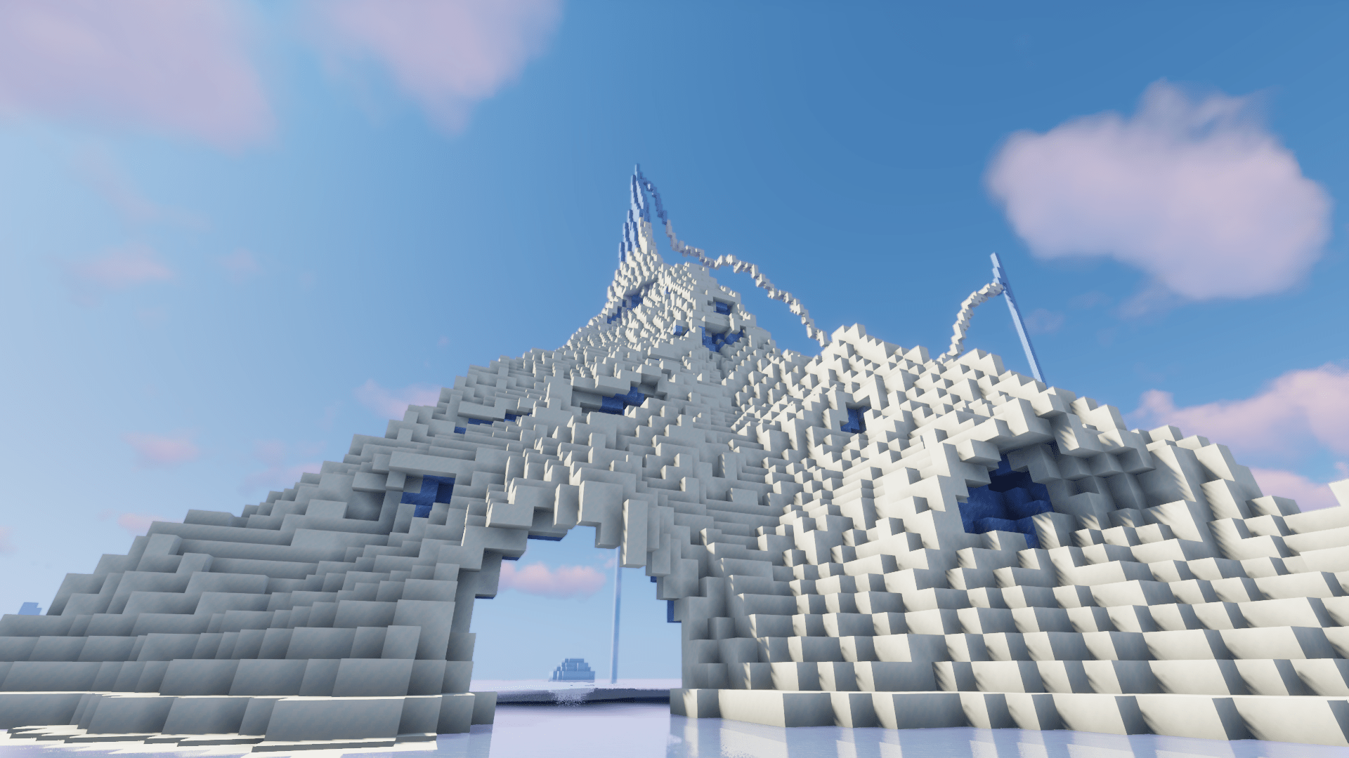 1920x1080 Humble beginnings of an ice mountain (my first big build, made in creative, feedback welcome)