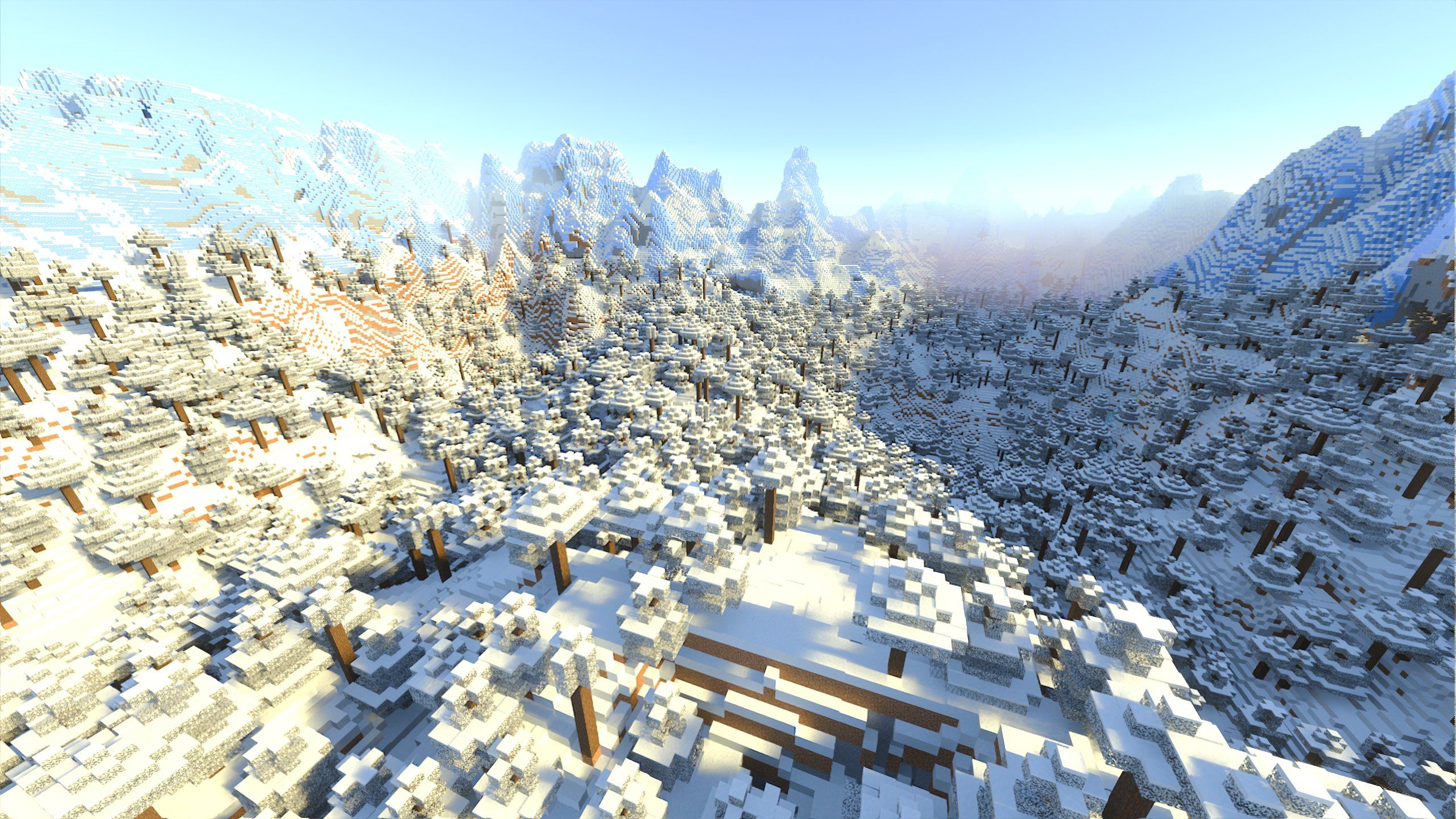 2560x1440 Minecraft Winter 4k Wallpaper