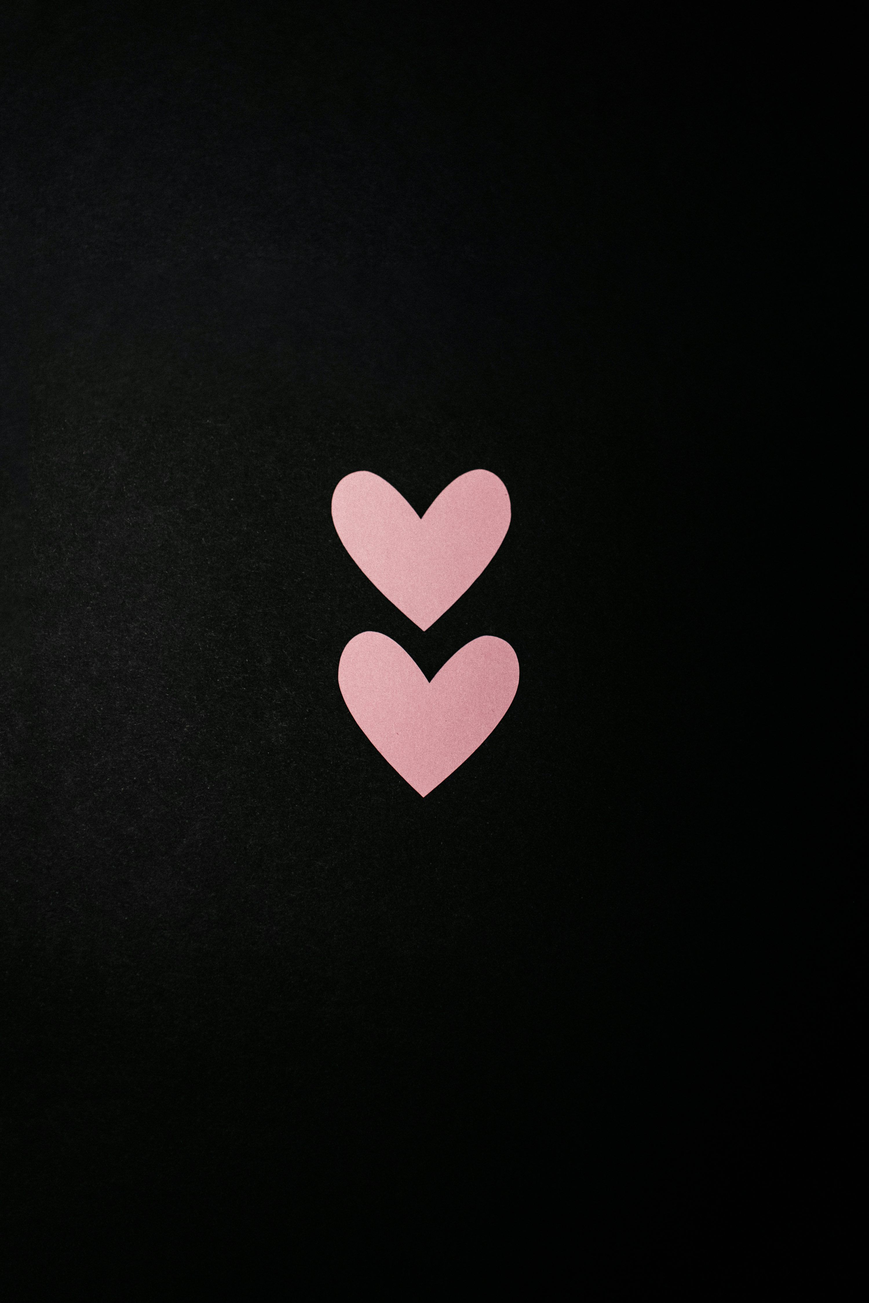 3000x4500 Black and pink heart print textile photo