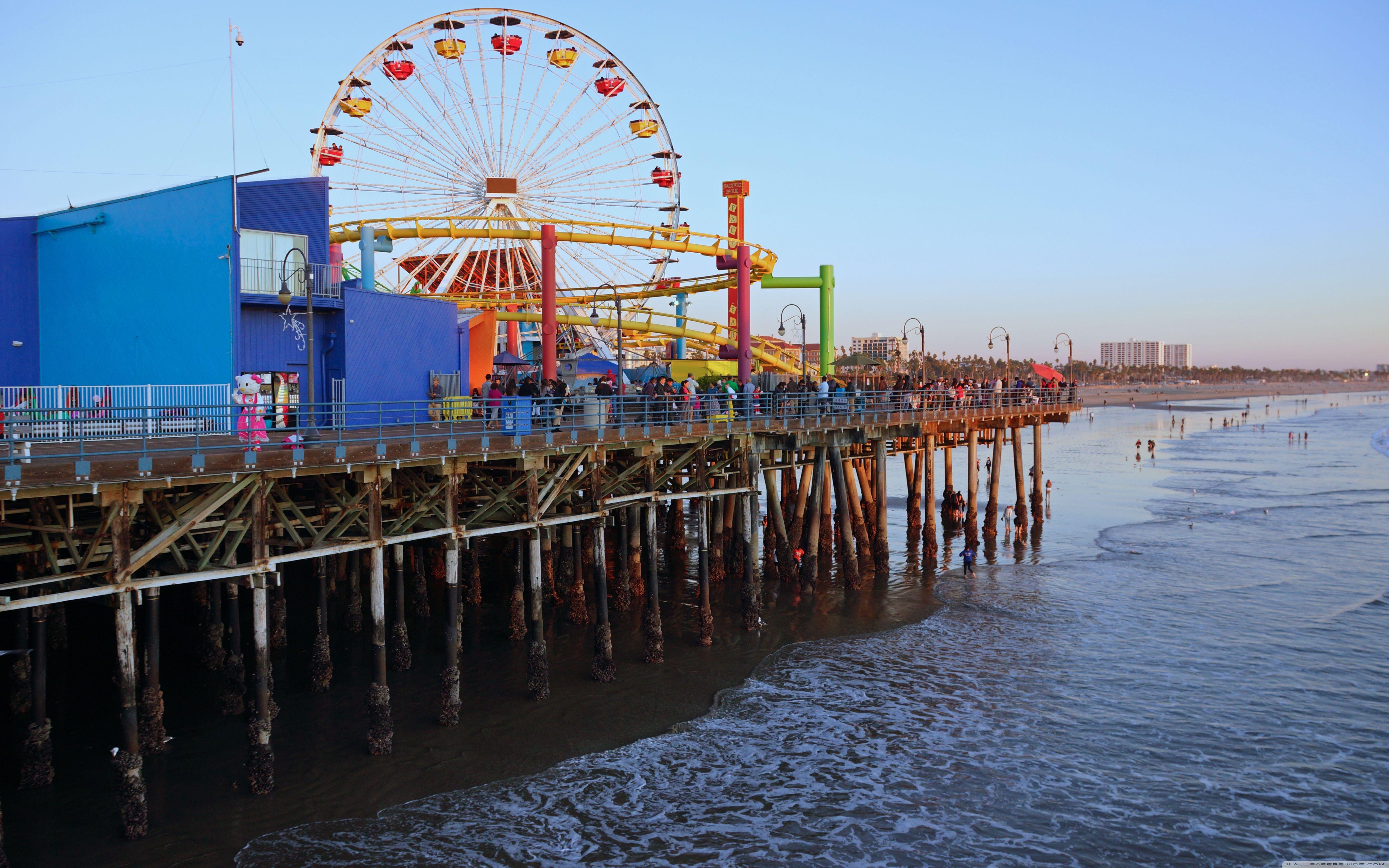 5120x3200 Los Angeles, Santa Monica Beach Ultra HD Desktop Background