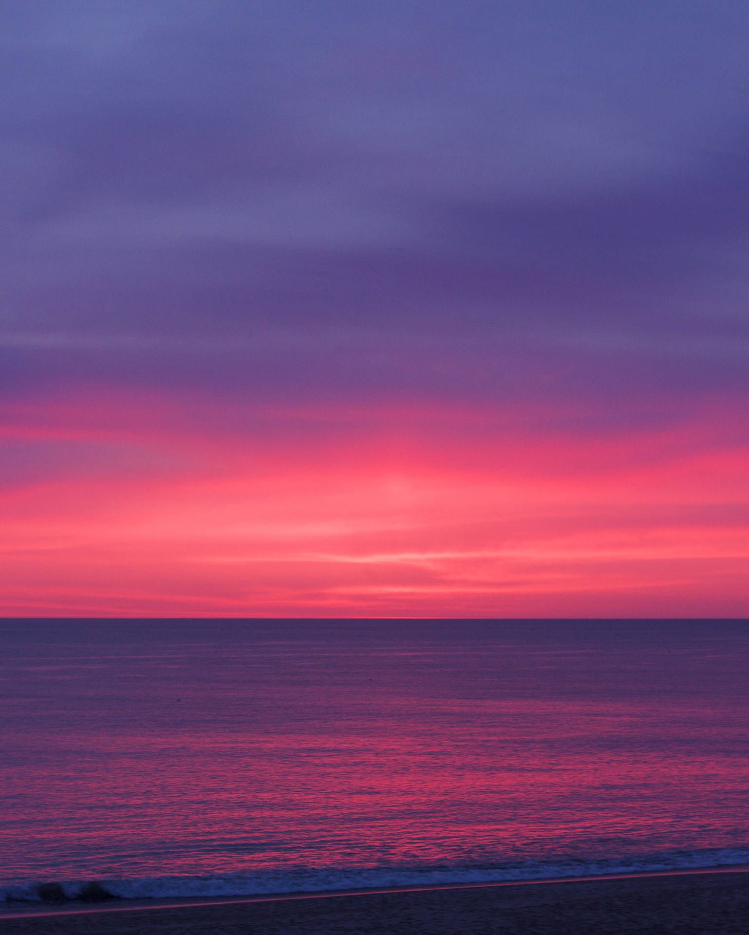 1538x1920 Download Chill Pink Sunset By Beach Wallpaper