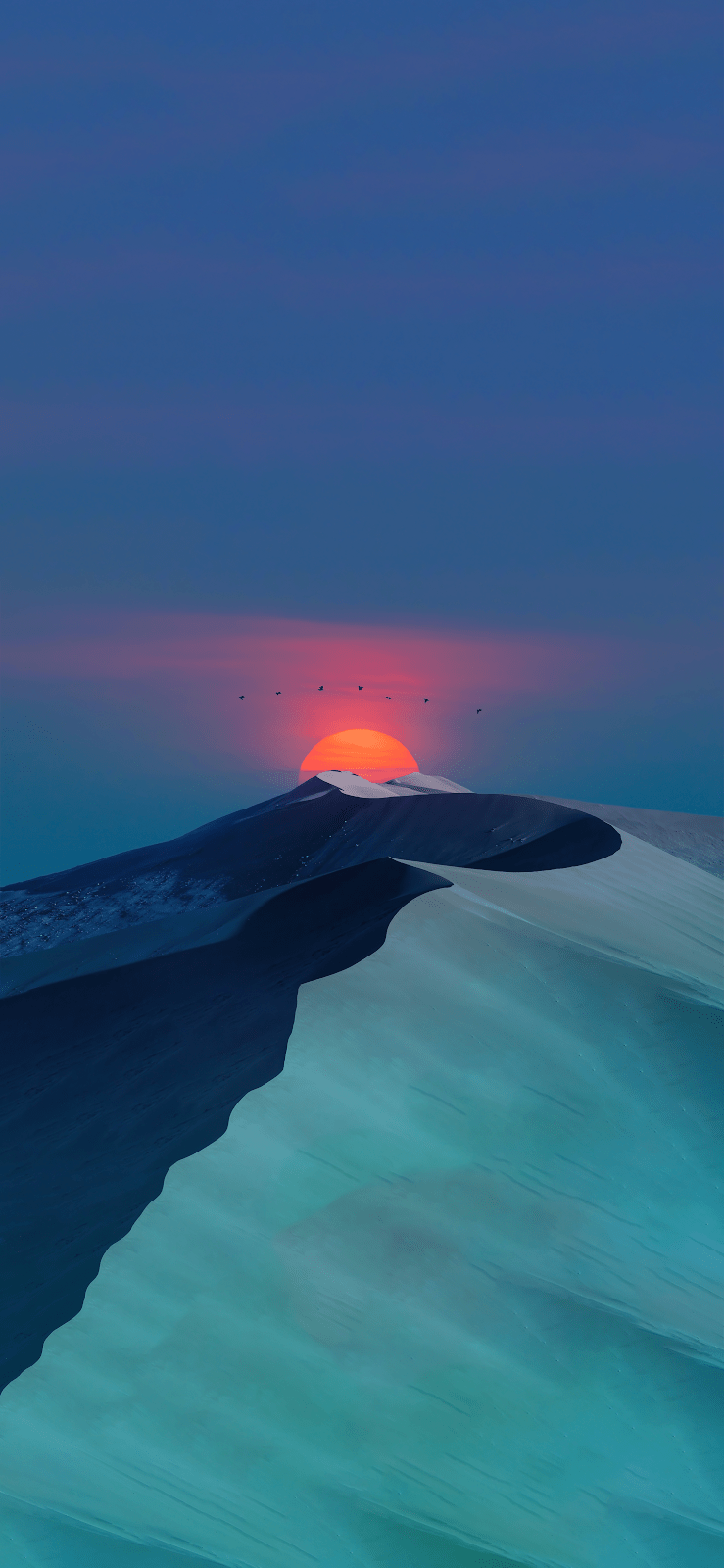 739x1600 Beautiful and Chill Desert Sunset 4K Wallpaper for Phone