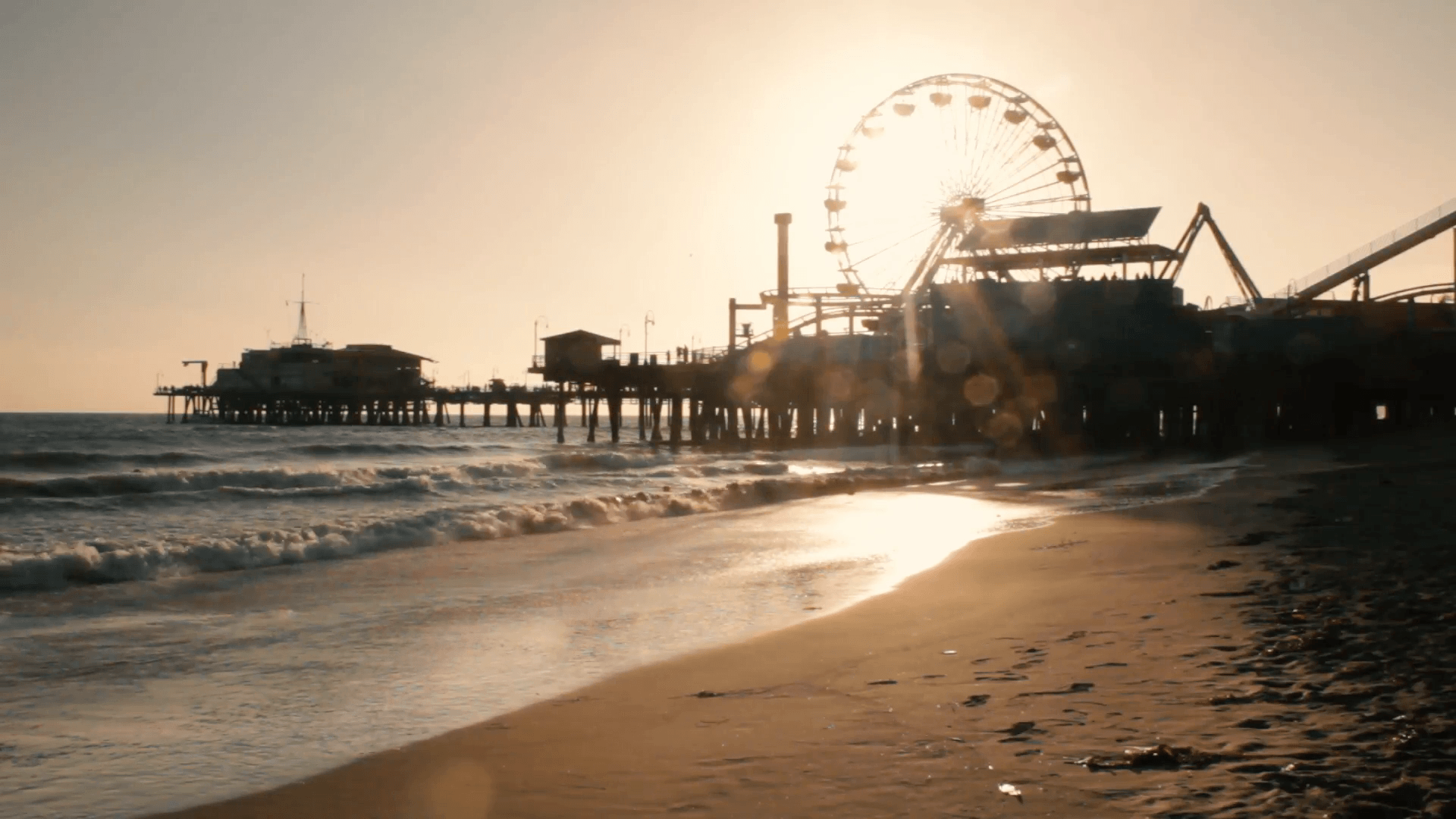 1920x1080 Santa Monica Beach Wallpaper
