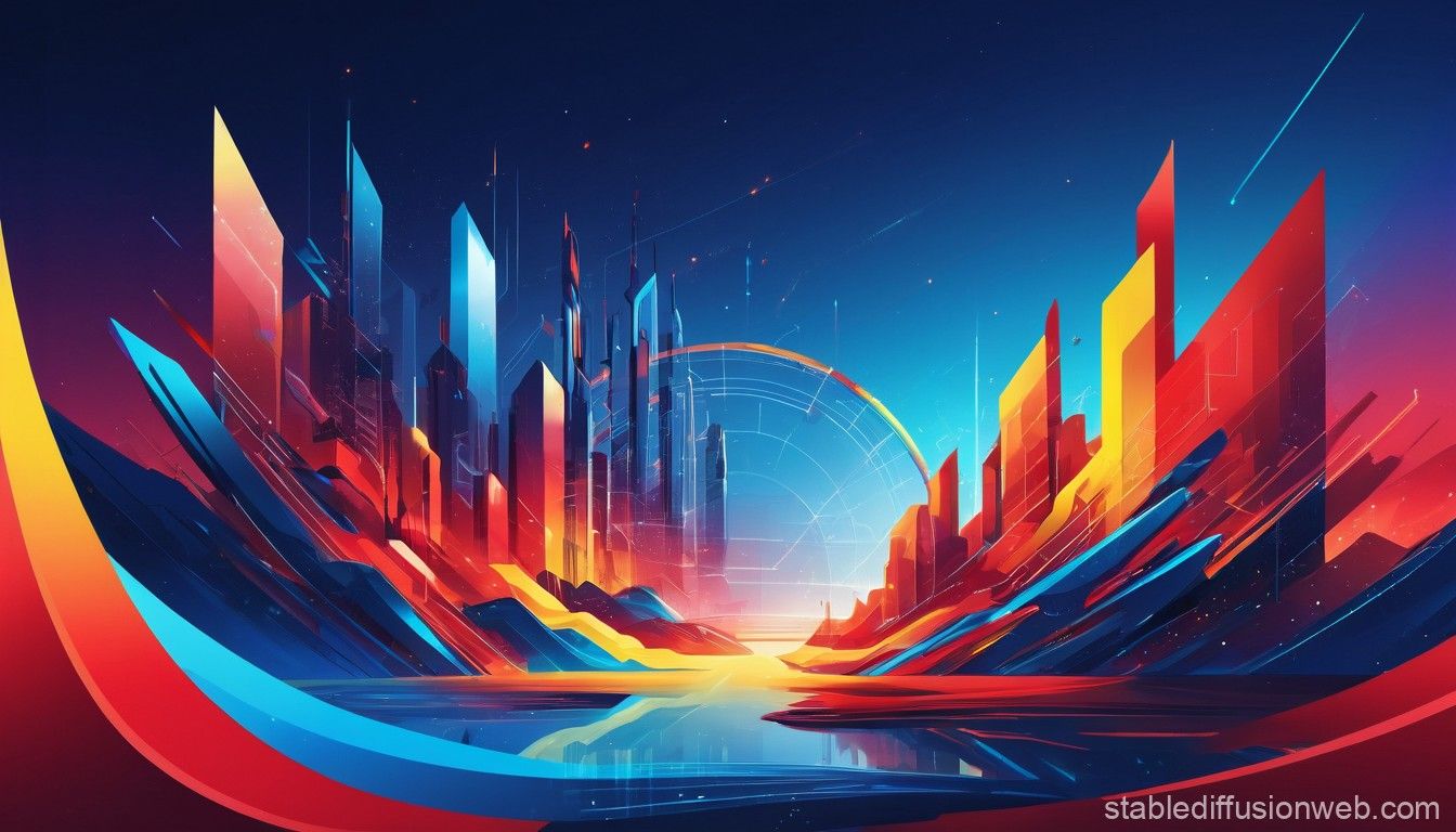 1344x768 Blue Red Yellow Gradient Arch Linux Programming. Stable Diffusion Online