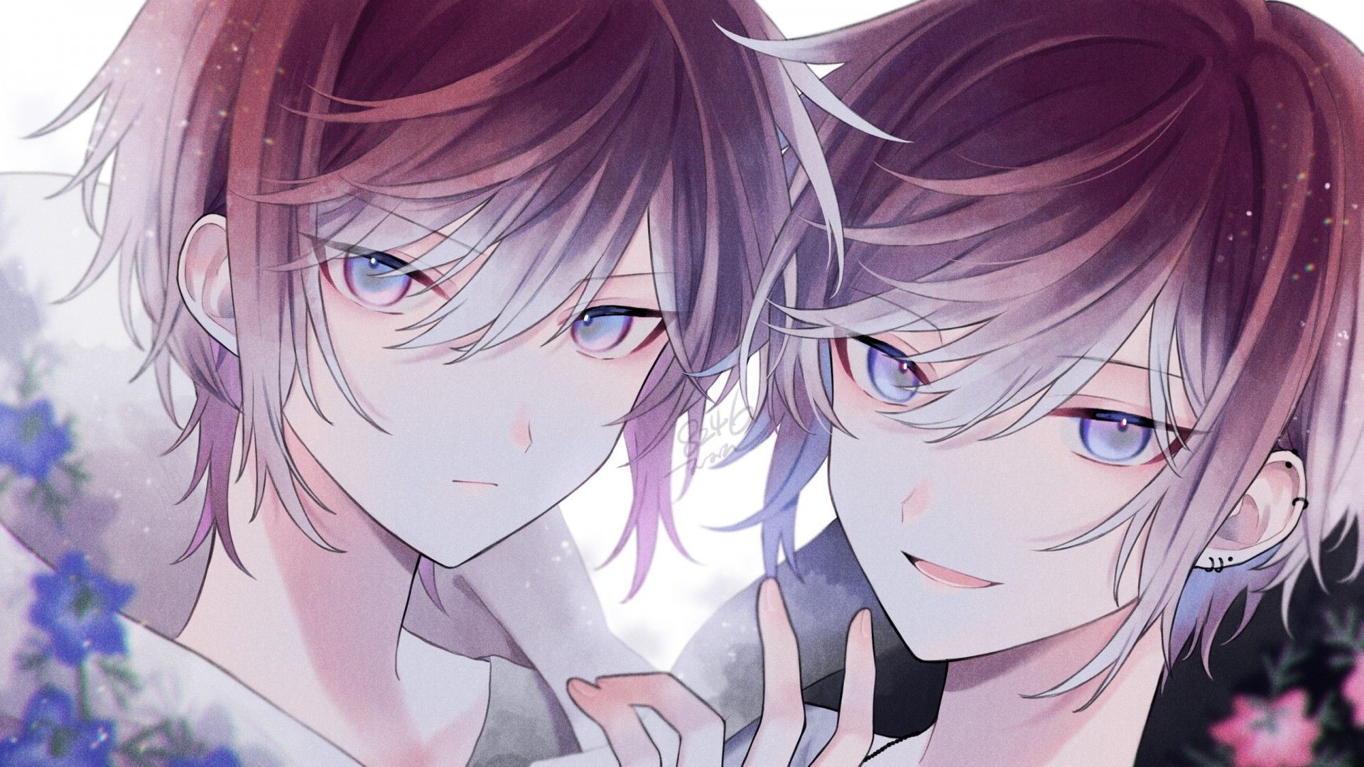 1920x1080 Anime Boy And Girl Light Purple Eyes HD Anime Couple Wallpaper