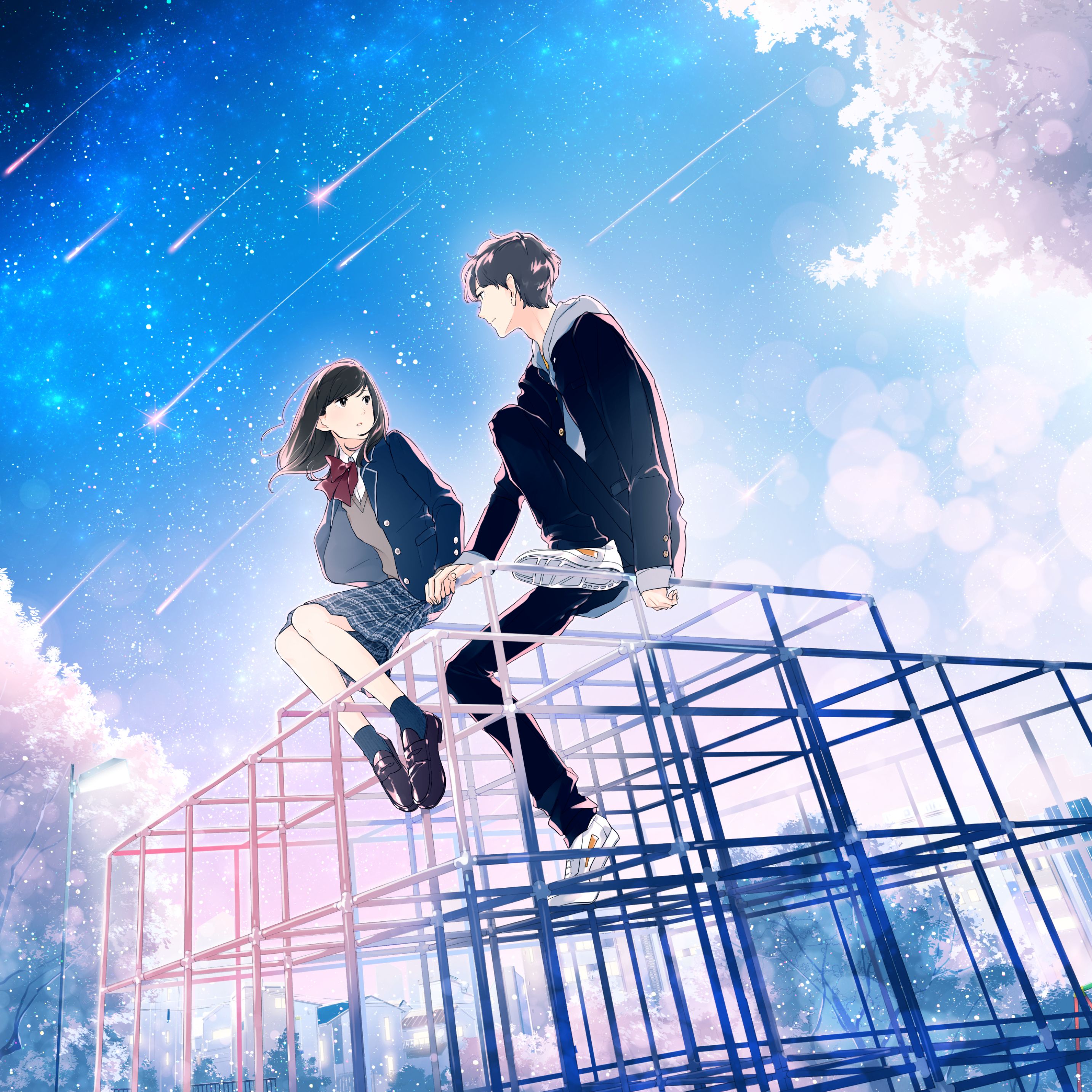 2866x2866 Starlit Anime Couple
