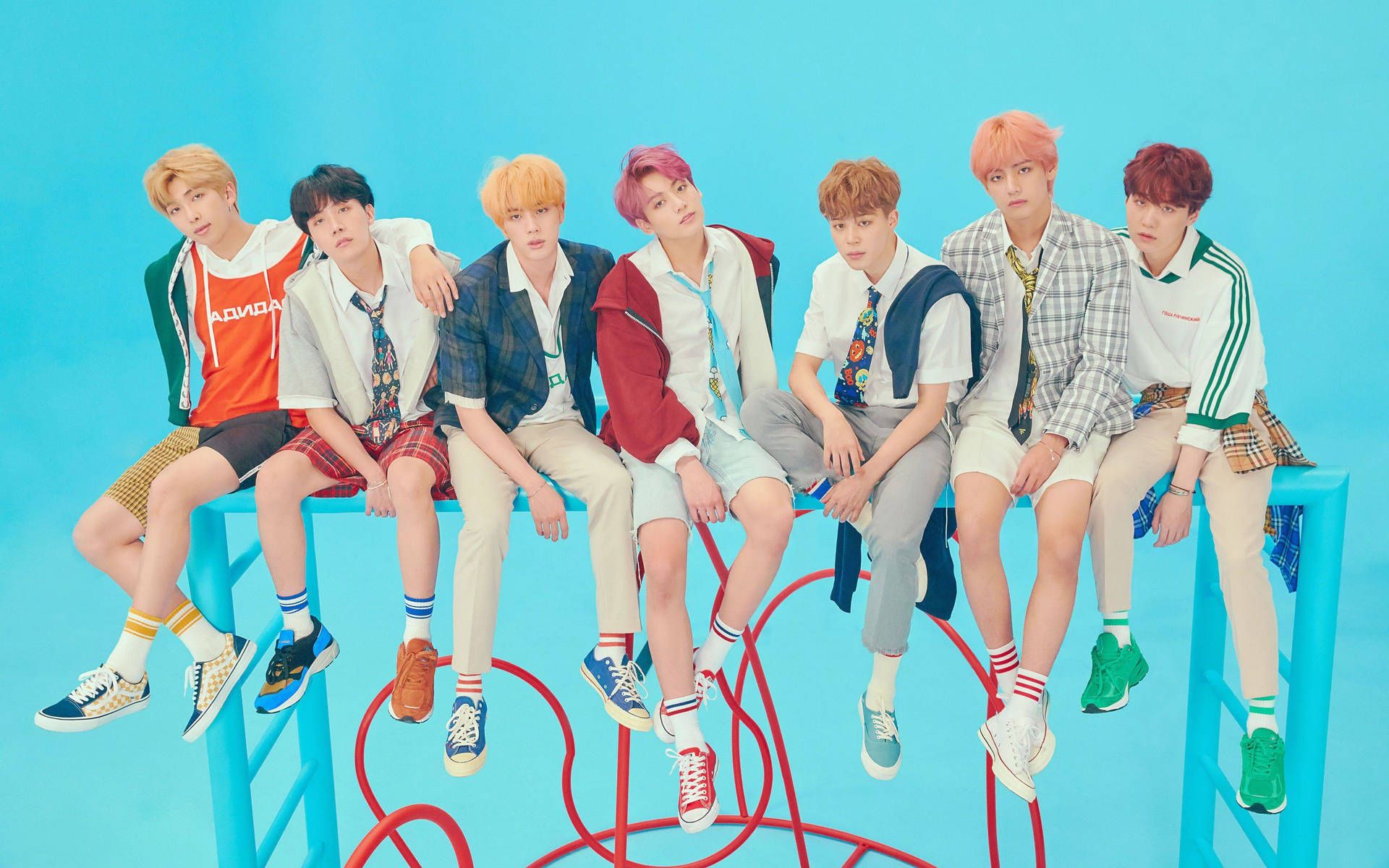 1920x1200 Download Caption: BTS Inspired Laptop Setup Wallpaper