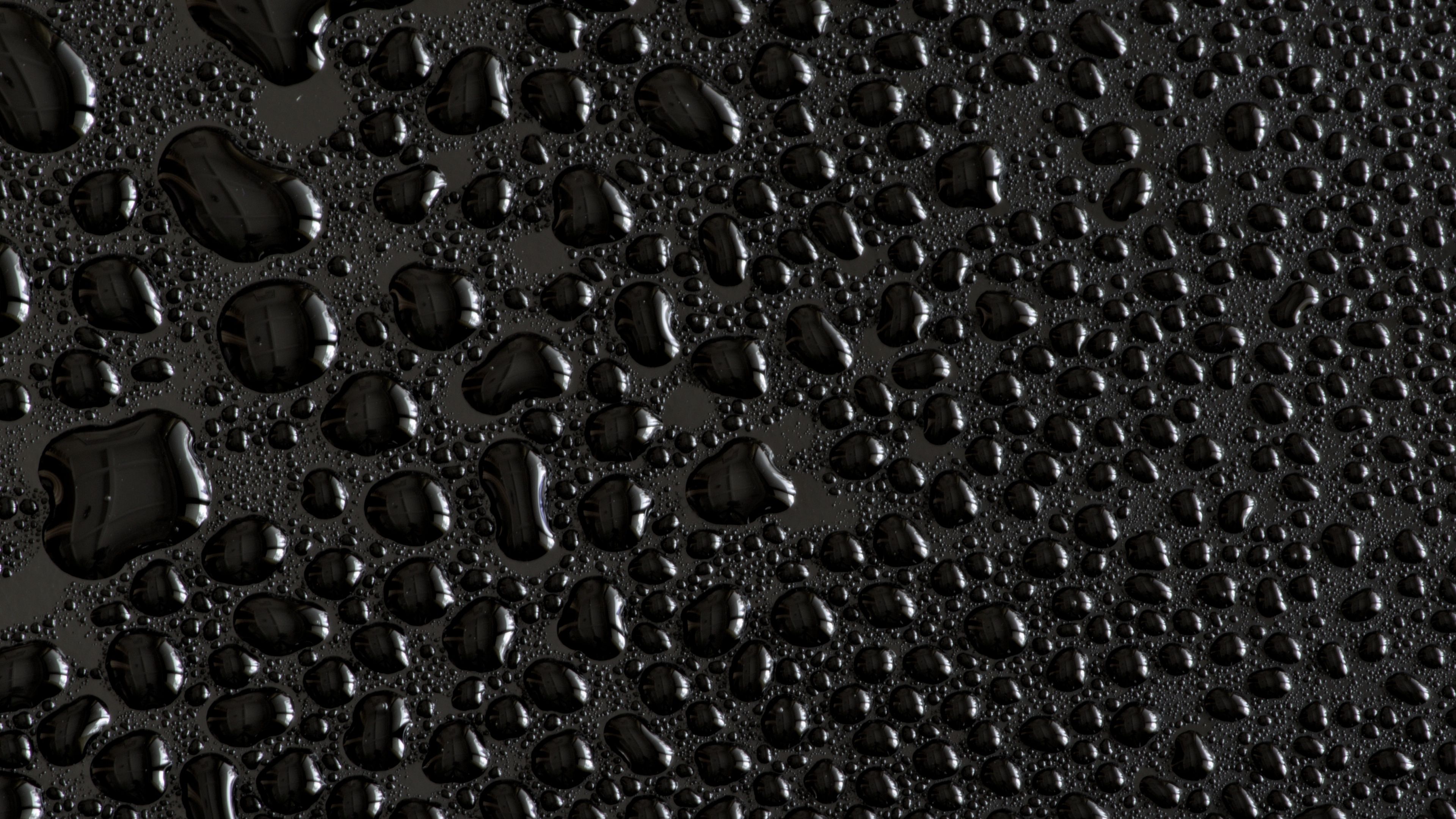 3840x2160 Water droplets Wallpaper 4K, Black background, Texture