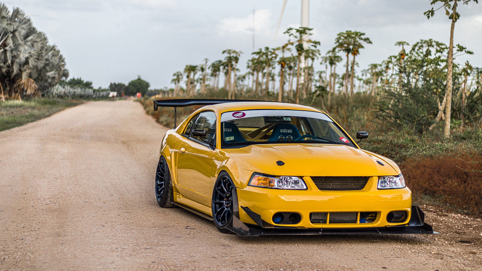 2048x1152 JDM Inspired Ford Mustang: Supercharged V6 & Time Attack Ready