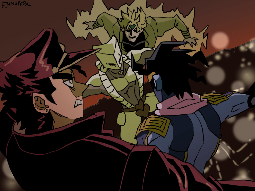 1024x768 Jotaro VS DIO by Ennuikal on Newgrounds