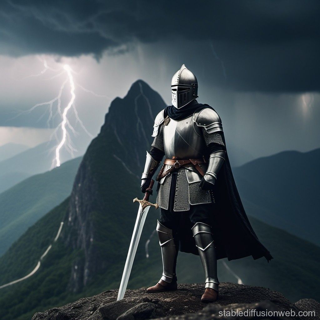 1024x1024 Pixel Art Knight in Storm. Stable Diffusion Online