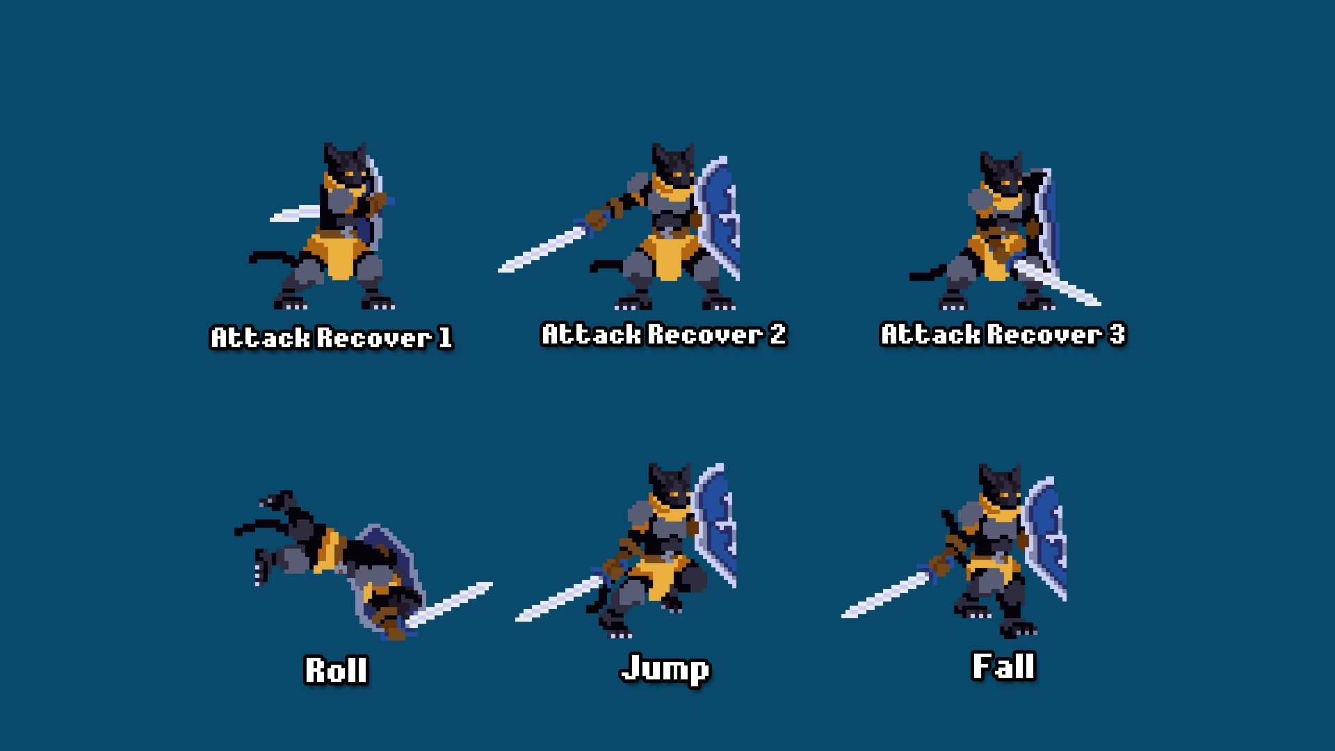 1920x1080 Cat Knight Art in 2D Assets