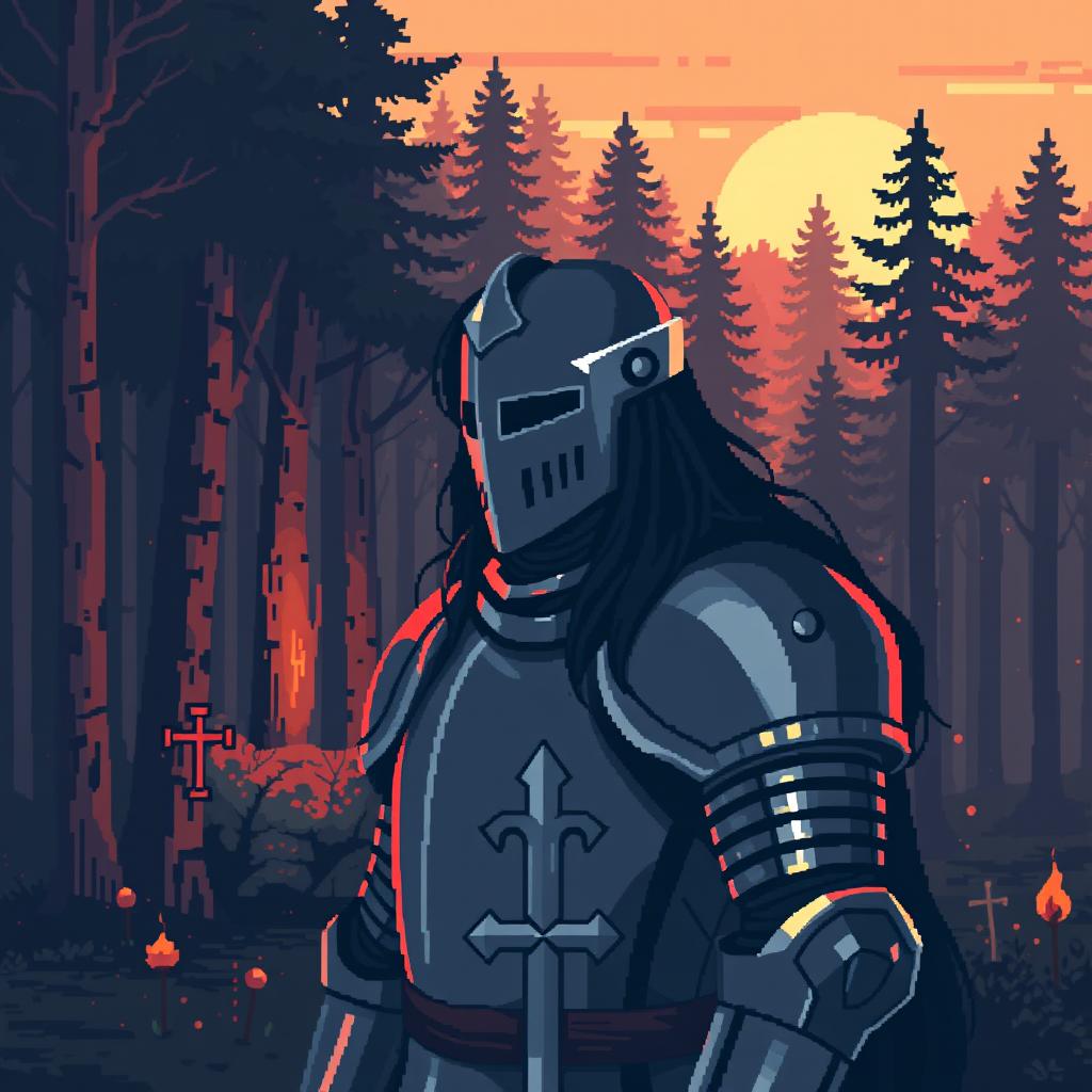 1024x1024 Hero of the Dawn: Pixel Art Knight