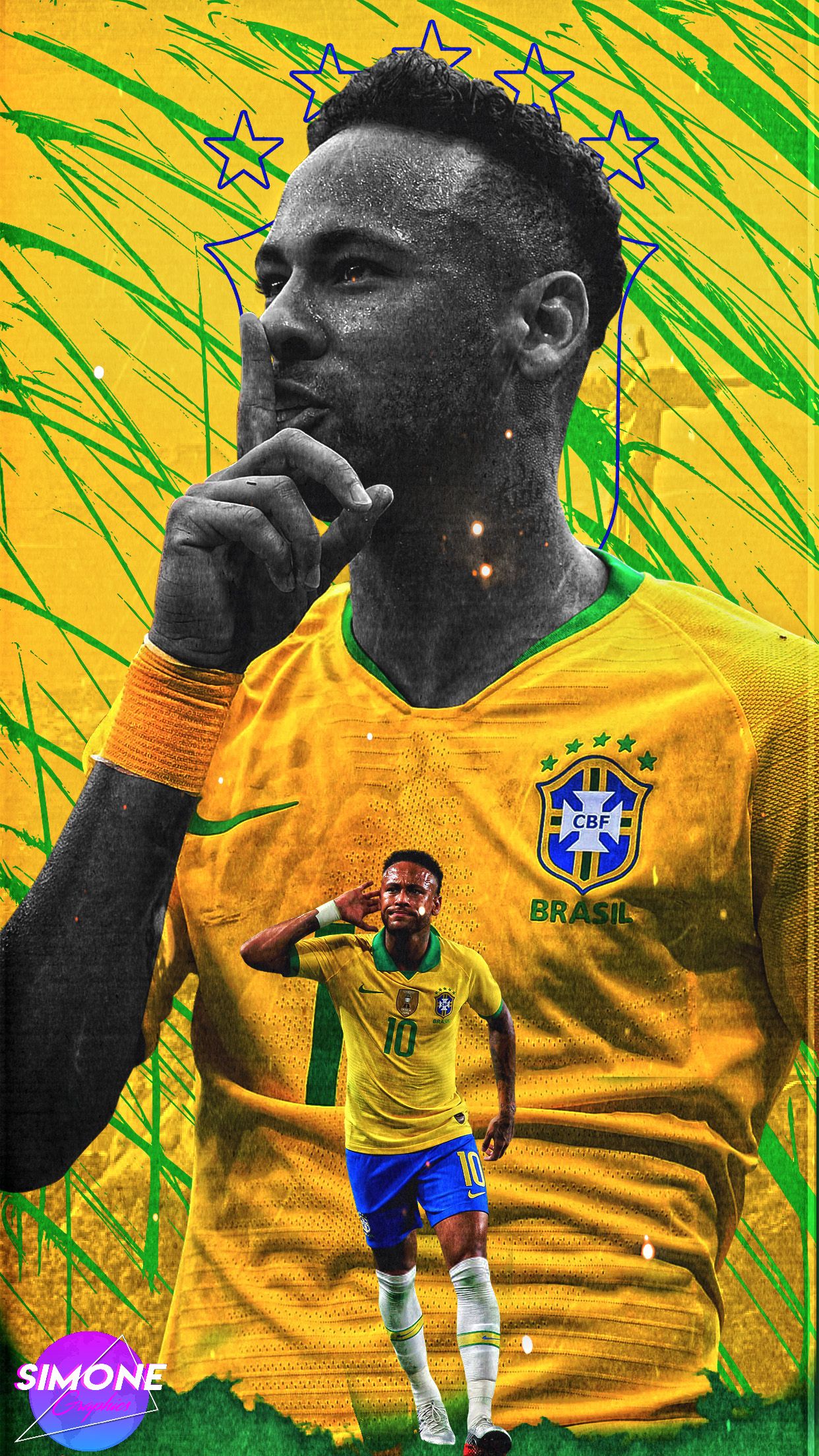 1242x2208 Neymar In Brazil Wallpaper