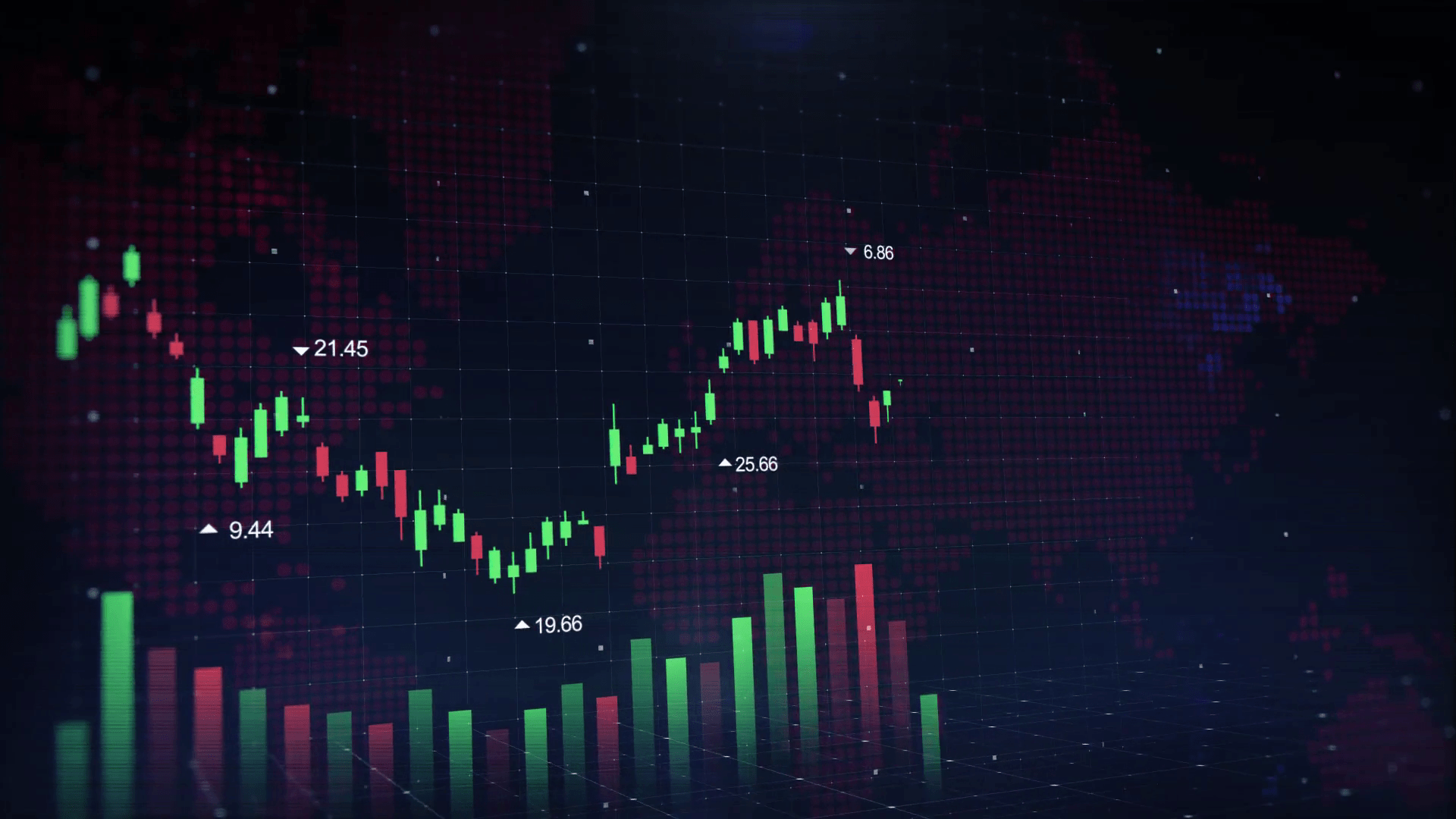1920x1080 Economic Background With Decrease Bar Chart Graph And Arrow V 02