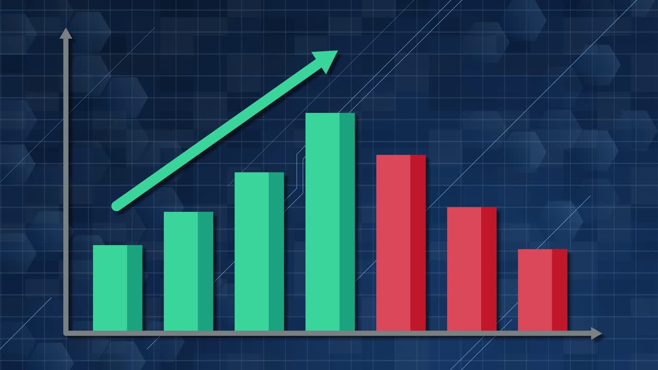 1280x720 Animated bar charts showing fluctuating data trends