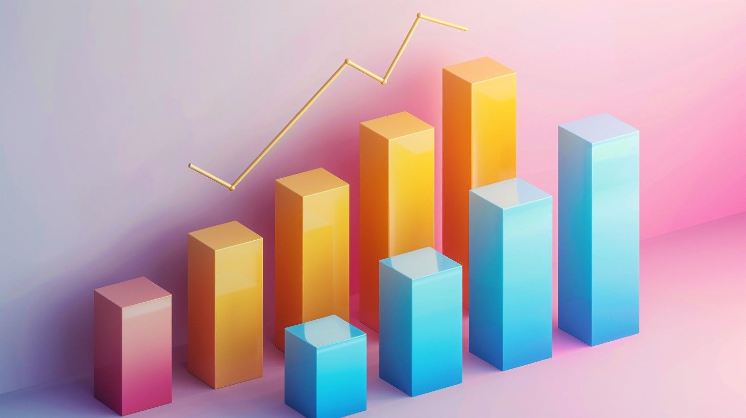 1456x816 Free Gradient Bar Graph Image, Bars, Graph