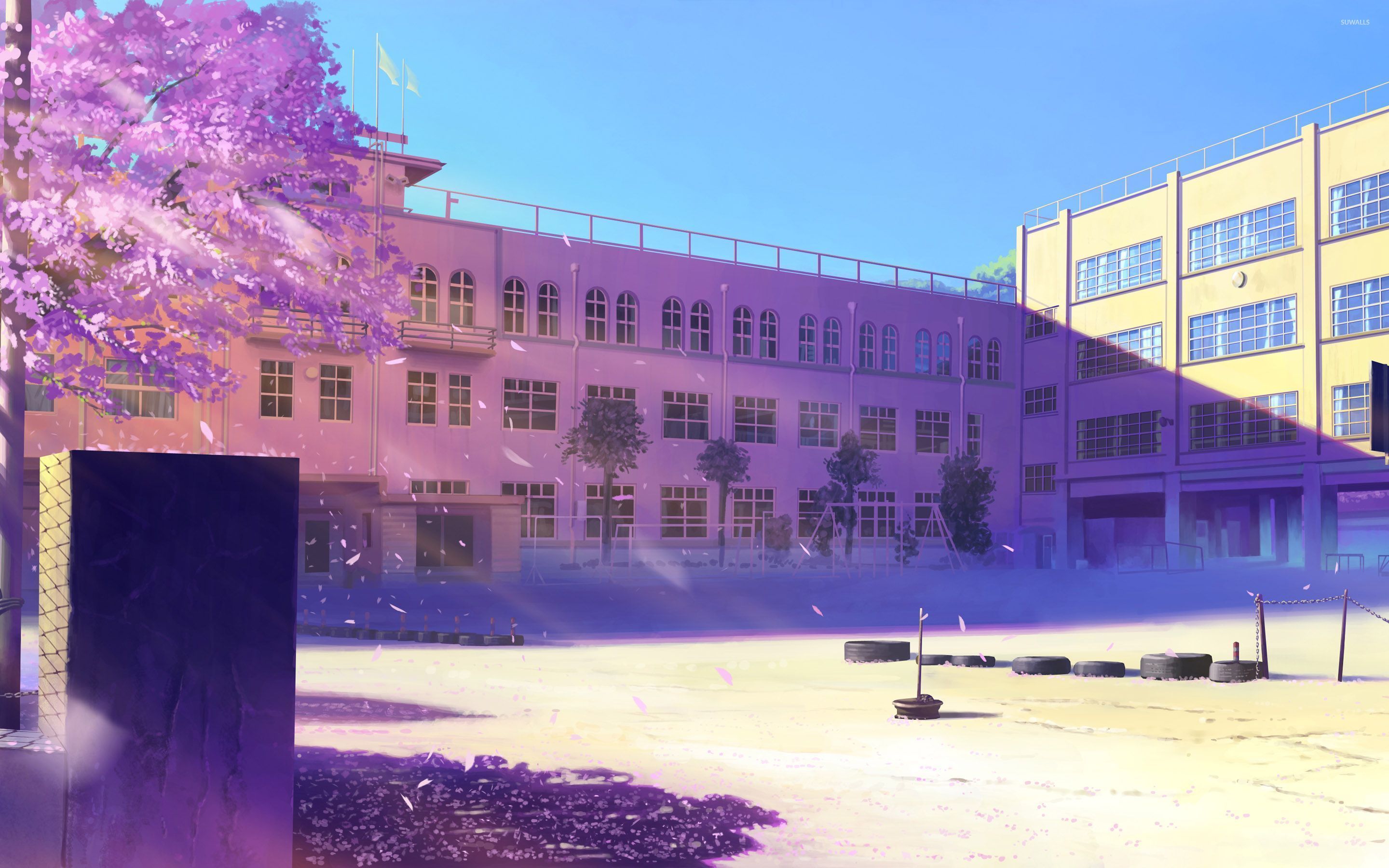 2880x1800 Empty schoolyard wallpaper wallpaper