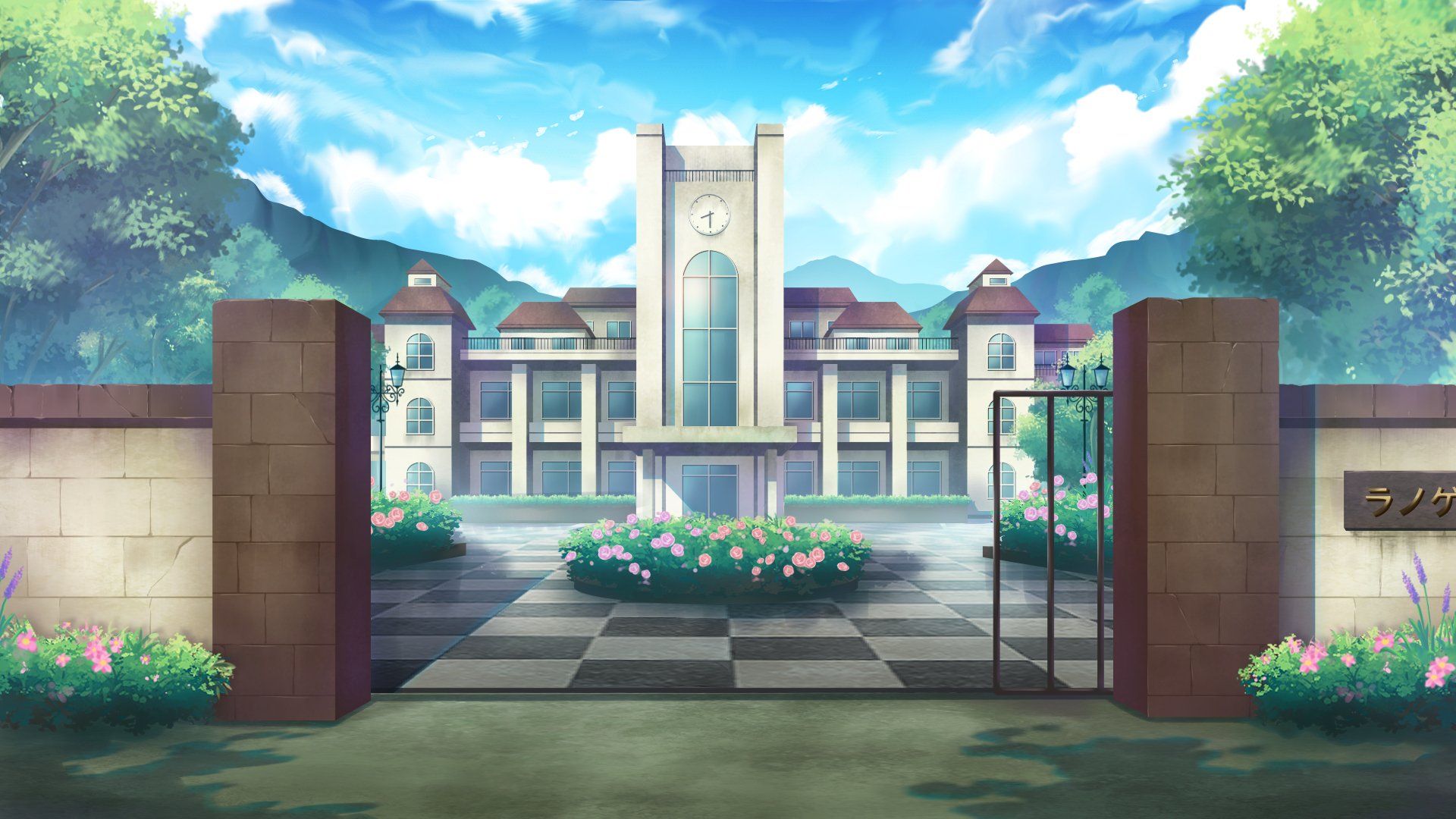 1920x1080 Original Anime Schoolyard HD Wallpaper