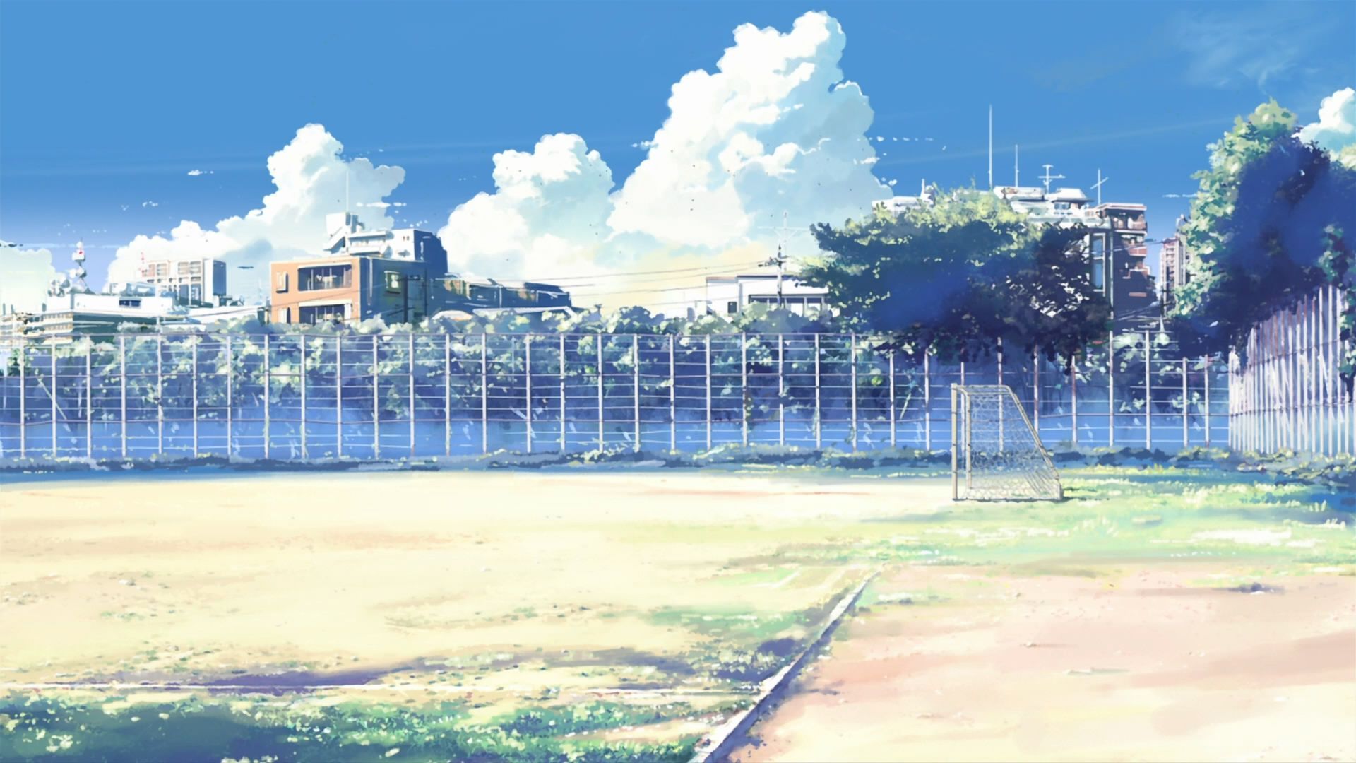 1920x1080 Anime School Yard Wallpaper