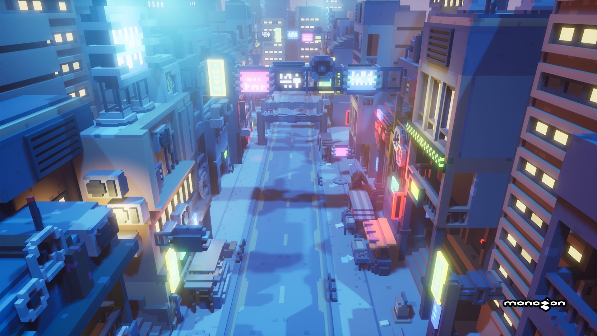 1920x1080 Voxel Cyberpunk City