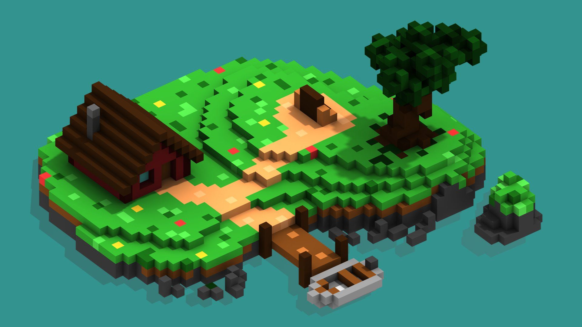1921x1081 Voxel Wallpaper