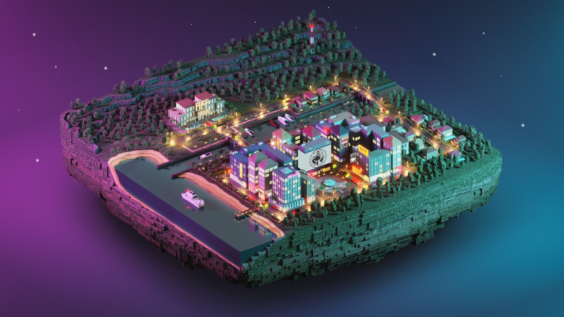 1920x1080 Voxel City