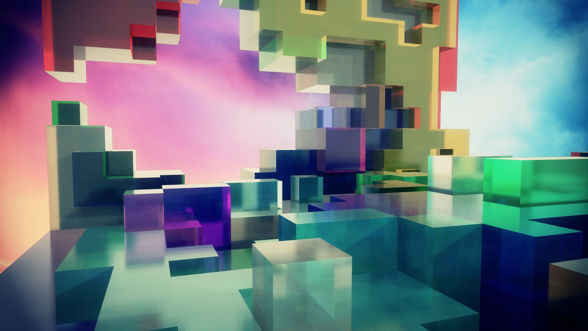 1920x1080 abstract, Voxels, Cube Wallpaper HD / Desktop and Mobile Background