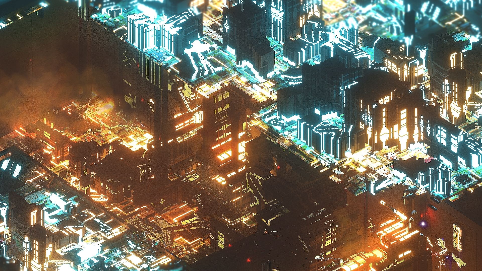 1920x1080 City Chasm Voxel by Kamikaye on Newgrounds