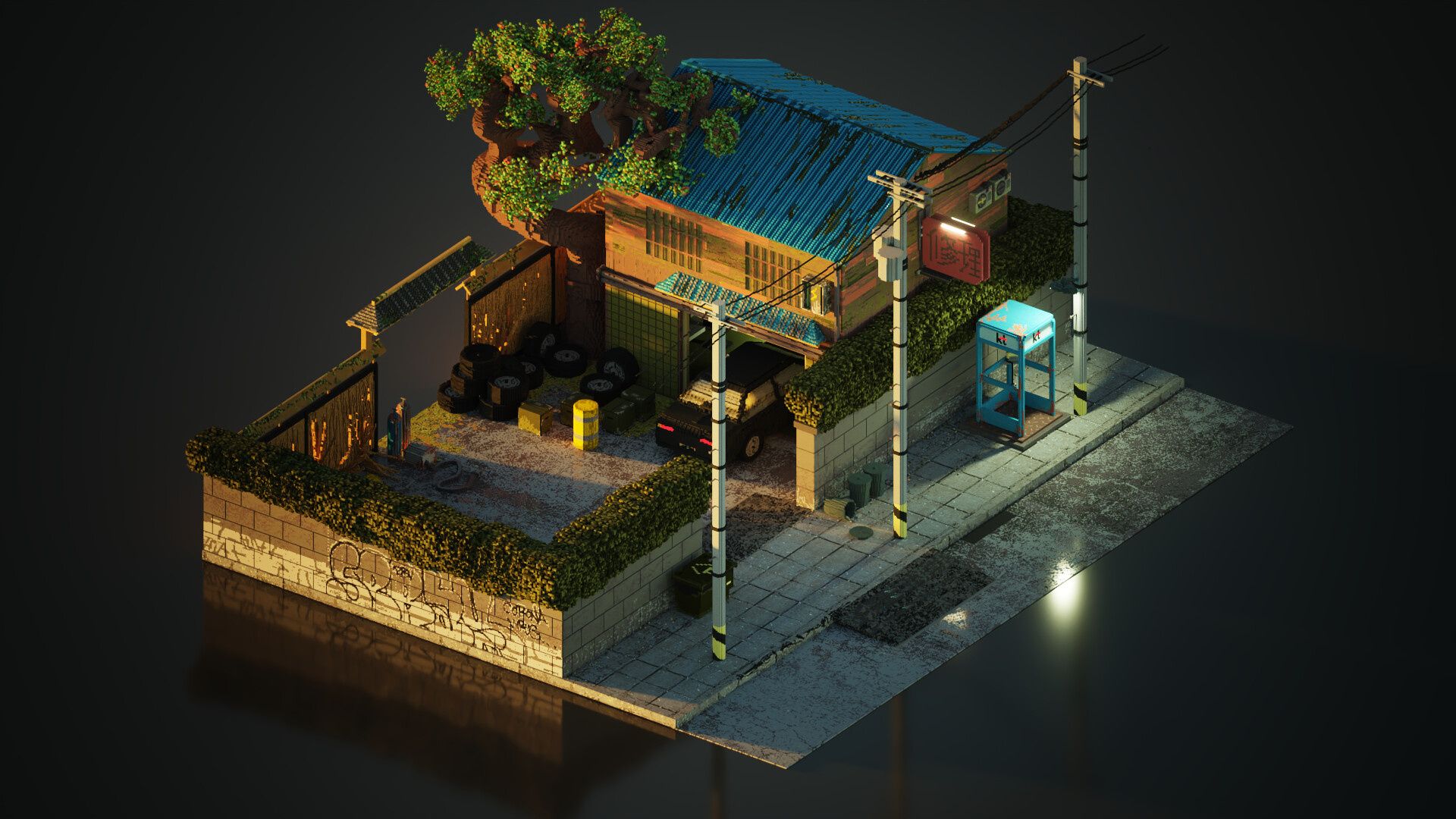 1920x1080 Repair Shop Art, MagicaVoxel by abductedbypixel on Dribbble
