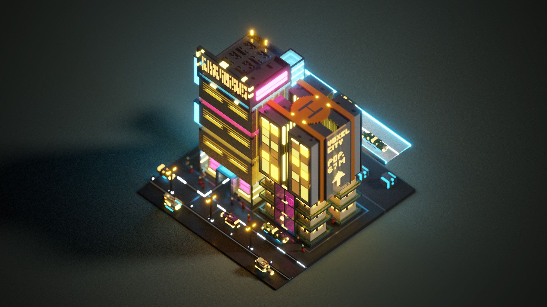 1920x1080 Voxel Art