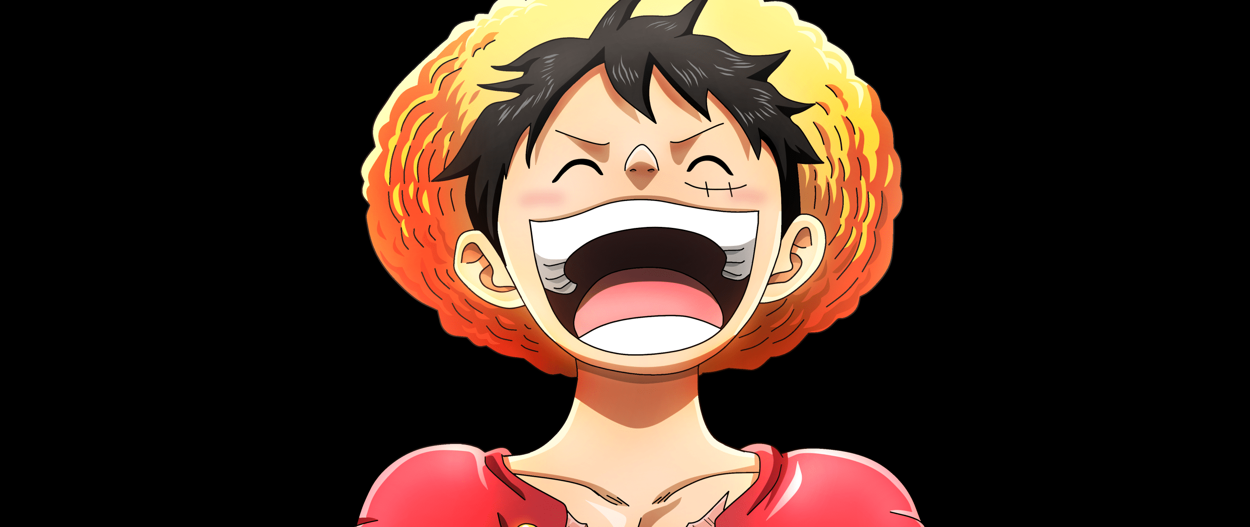2560x1080 Luffy Wallpaper 4K, Laughing, One Piece, 5K