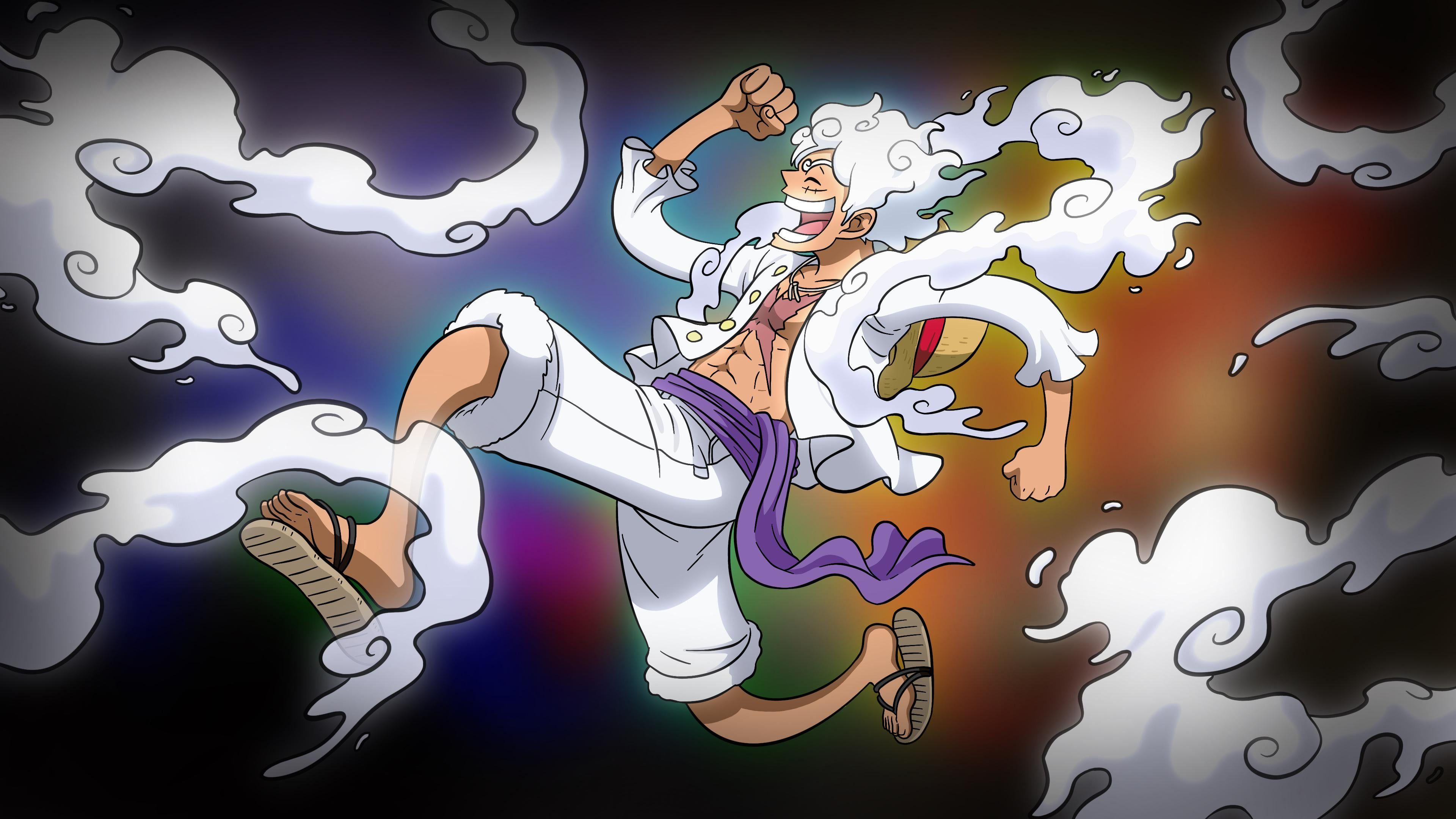 3840x2160 I redrew/ manually upscaled Gear 5 Luffy into 4k 3840x2160