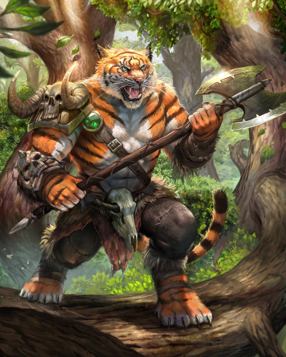960x1200 Tiger Warrior Commission :D #fantasy #art