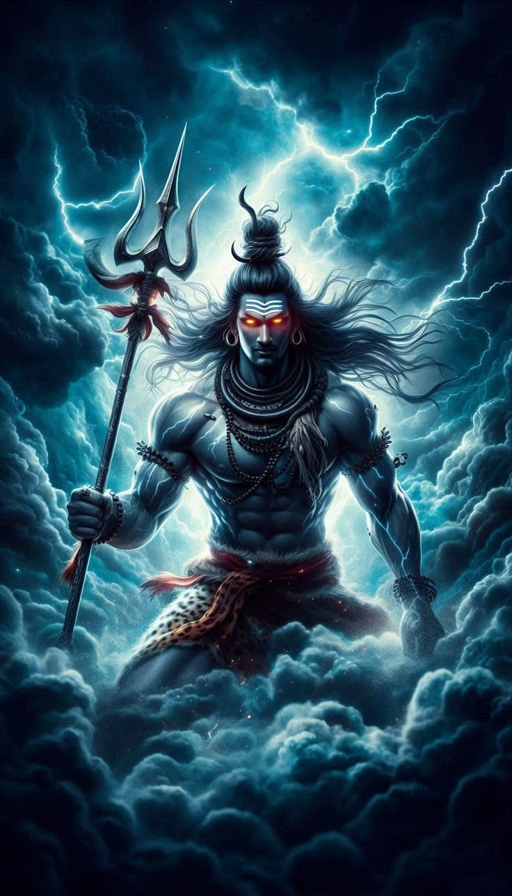 736x1288 Lord Shiva: The Storm of Destruction and Power