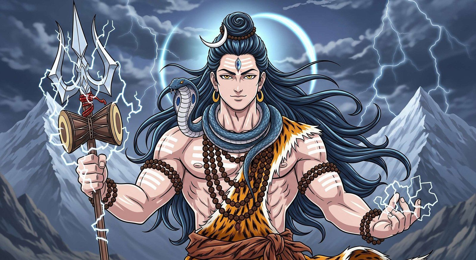 1600x873 Mahadev Standing in Kailash With Divine Power HD Free