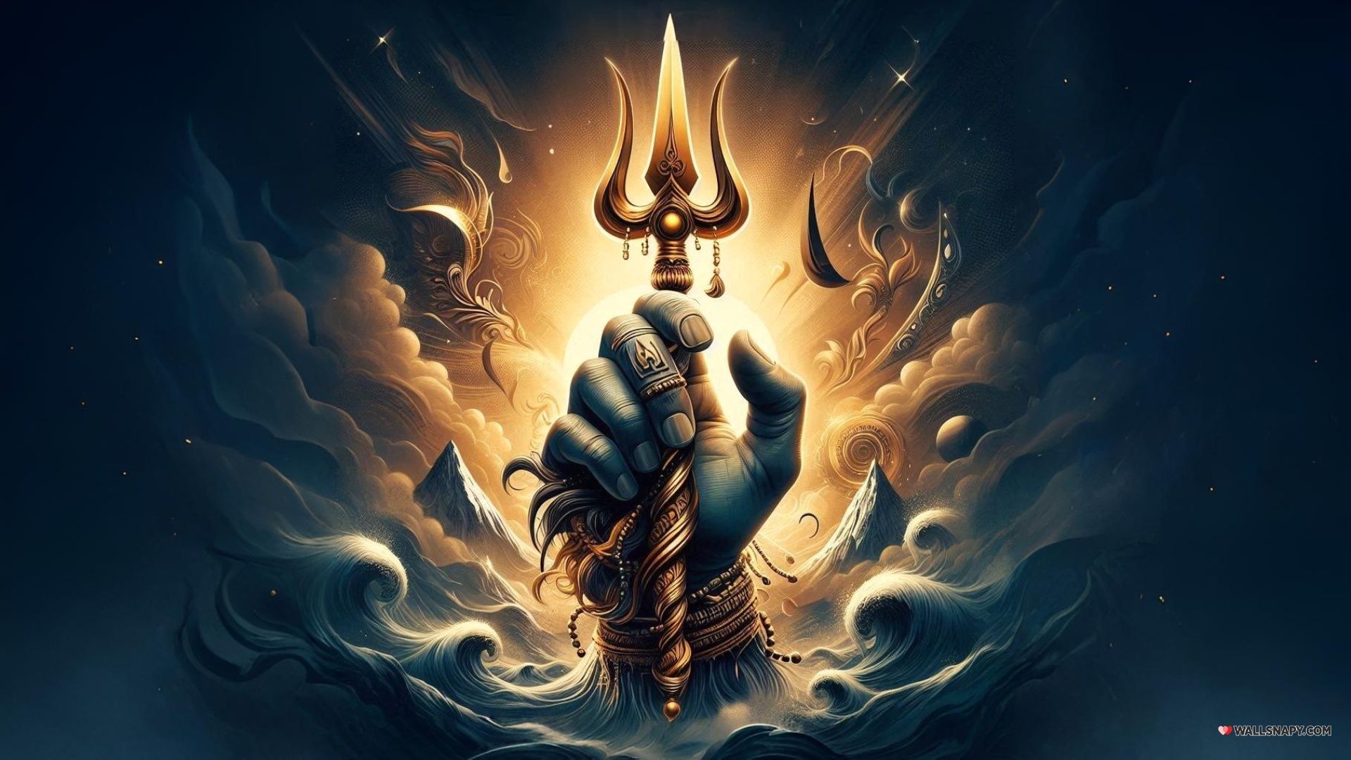 1920x1080 Trident of shiva ai wallpaper power energy pc