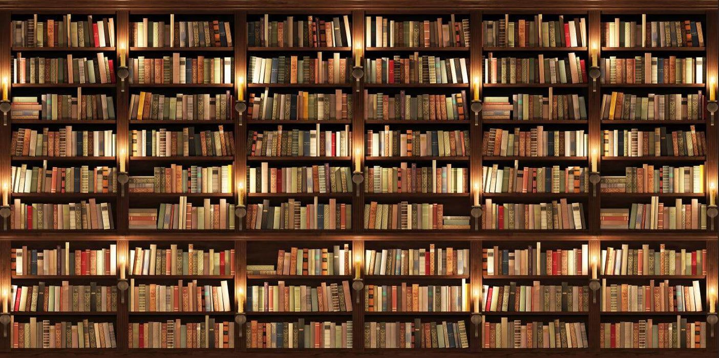 1404x700 vintage book wall wallpaper mural. Elegant Library Wall Mural