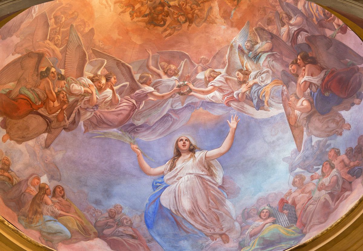 1200x831 Heavenly Fresco Ceiling Classic Mural Wallpaper
