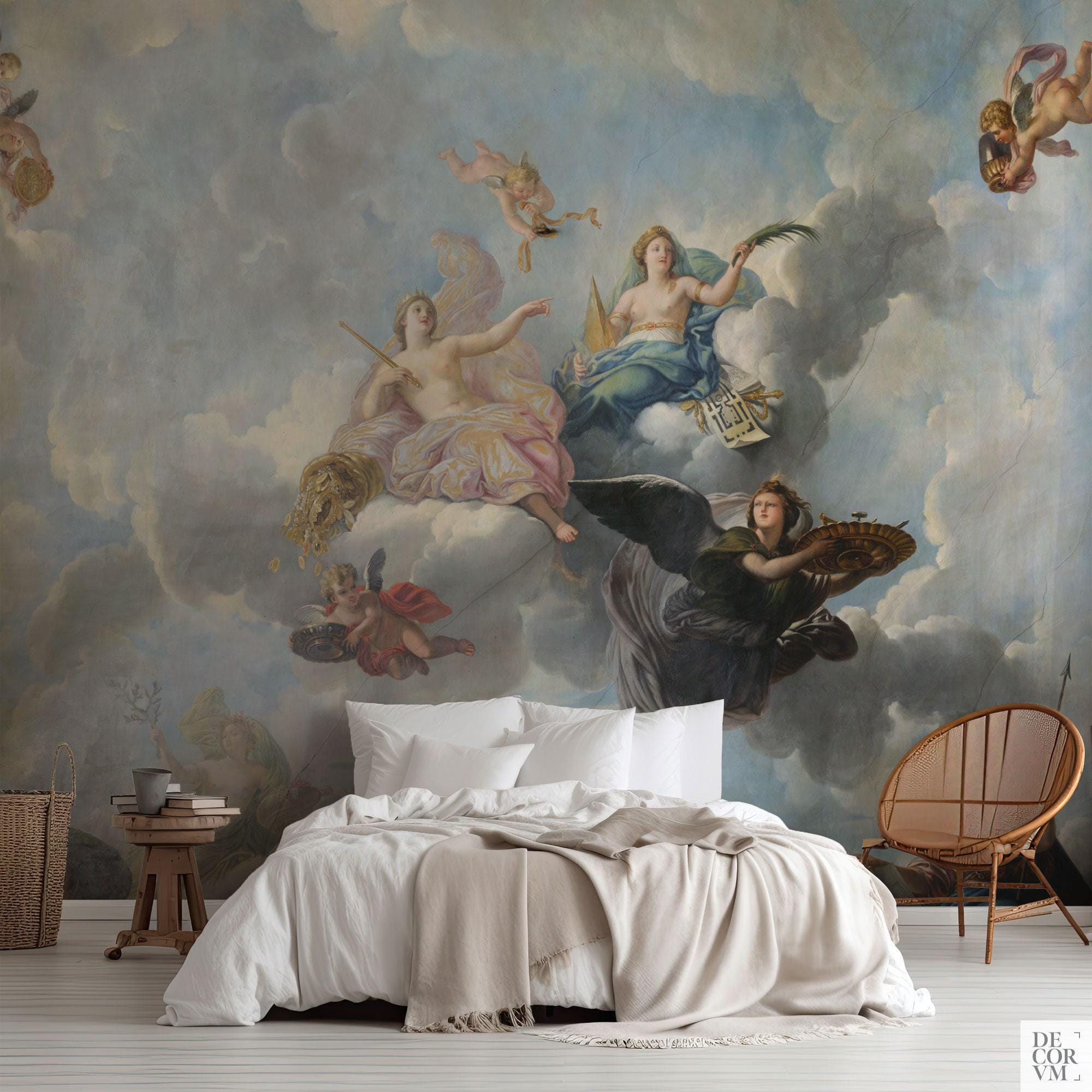 2000x2000 Classical Cloud Ceiling Wallpaper Mural Elegant Versailles Art for Living Room Decor