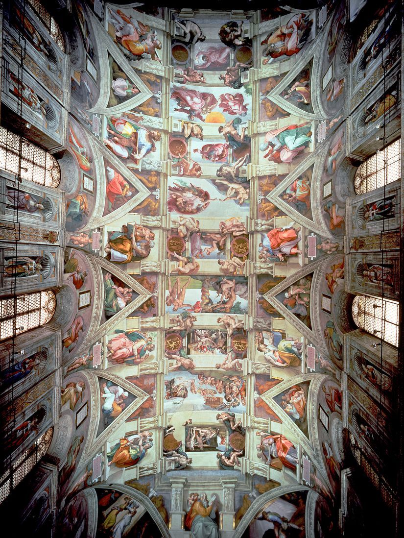 825x1098 Sistine Chapel Ceiling (Post Restoration) Wall Mural
